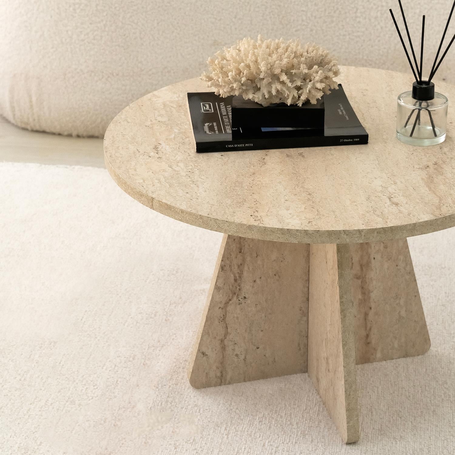 NEOstill - Mushroom Sehpa / Traverten Desen