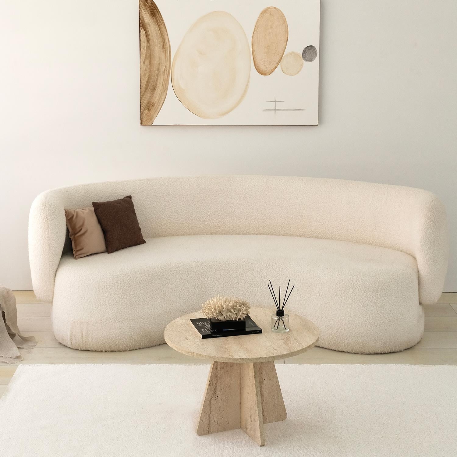 NEOstill - Mushroom Sehpa / Traverten Desen