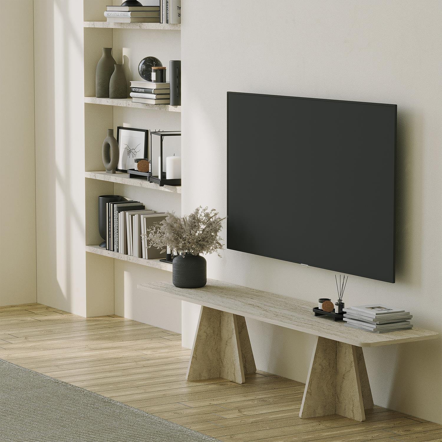 NEOstill - Mushroom Tv Sehpası / Traverten Desen
