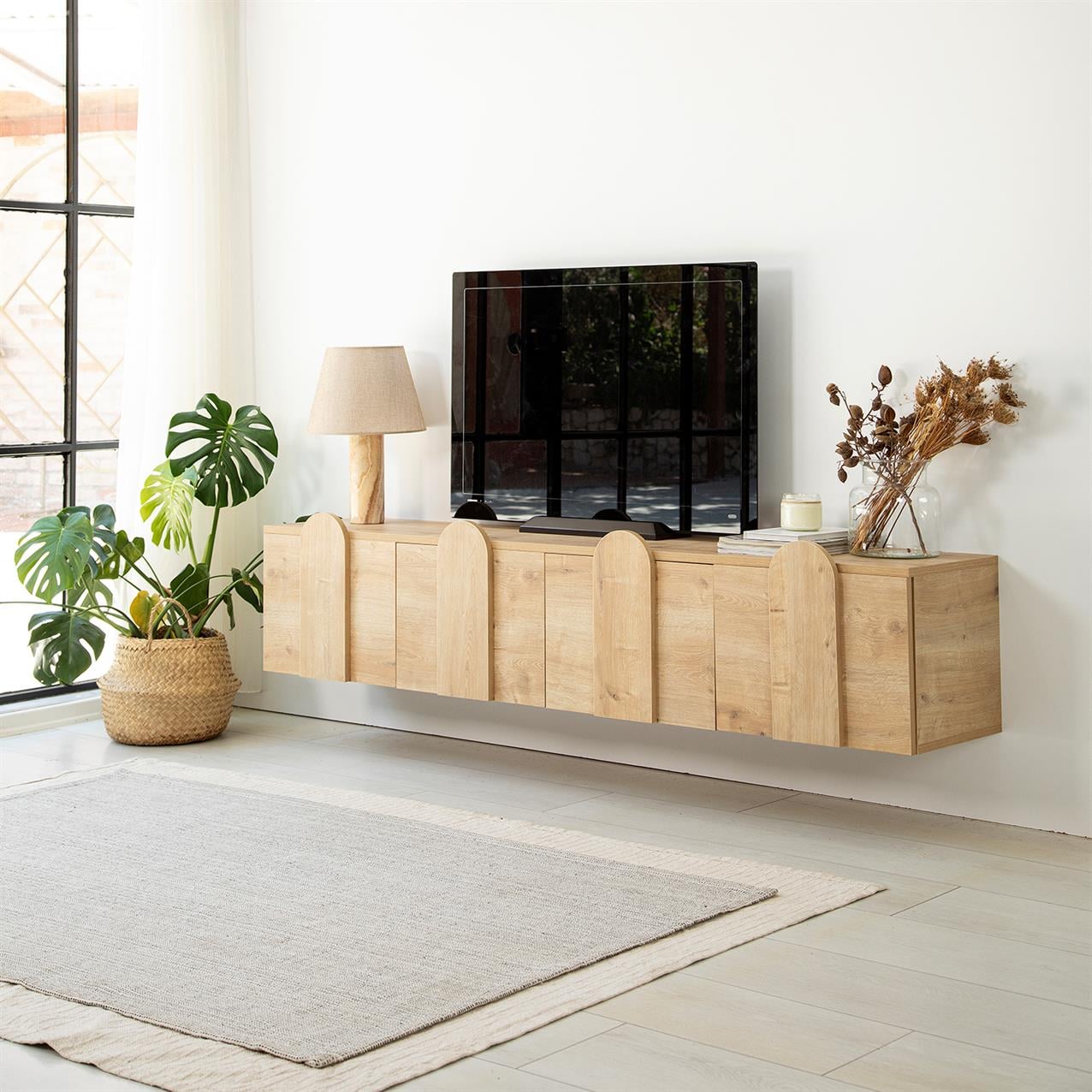 NEOstill - New Line Duvar Tv Ünitesi / Meşe Renk