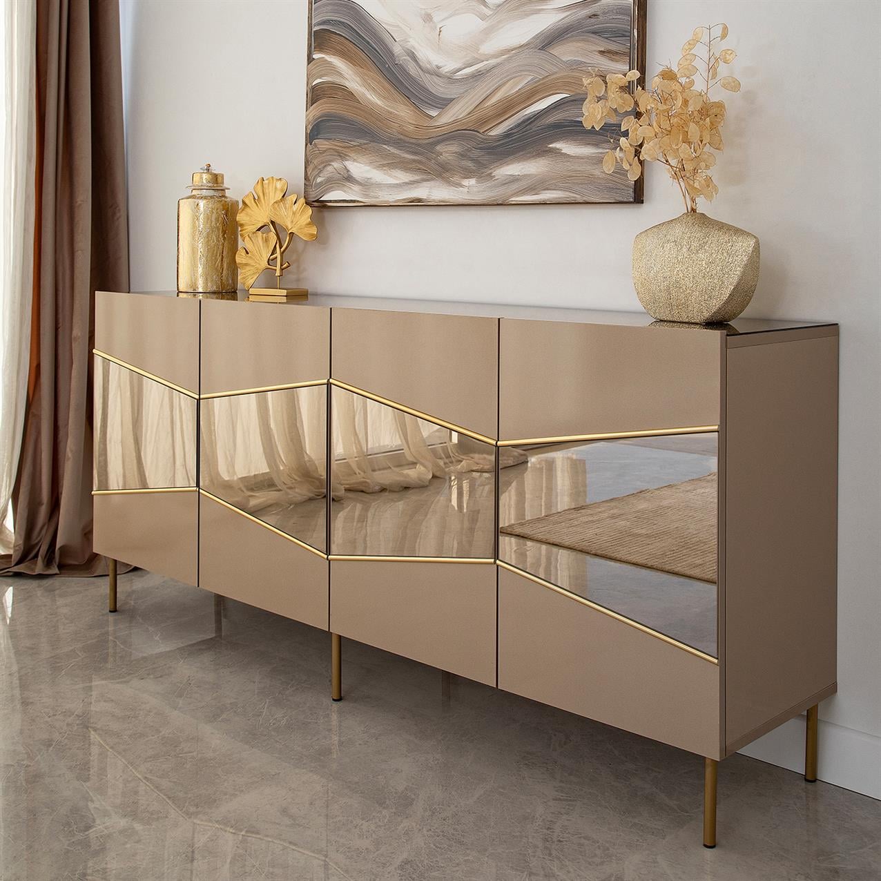 NEOstill - Nice Konsol / Bronz Ayna & Gold Ayak