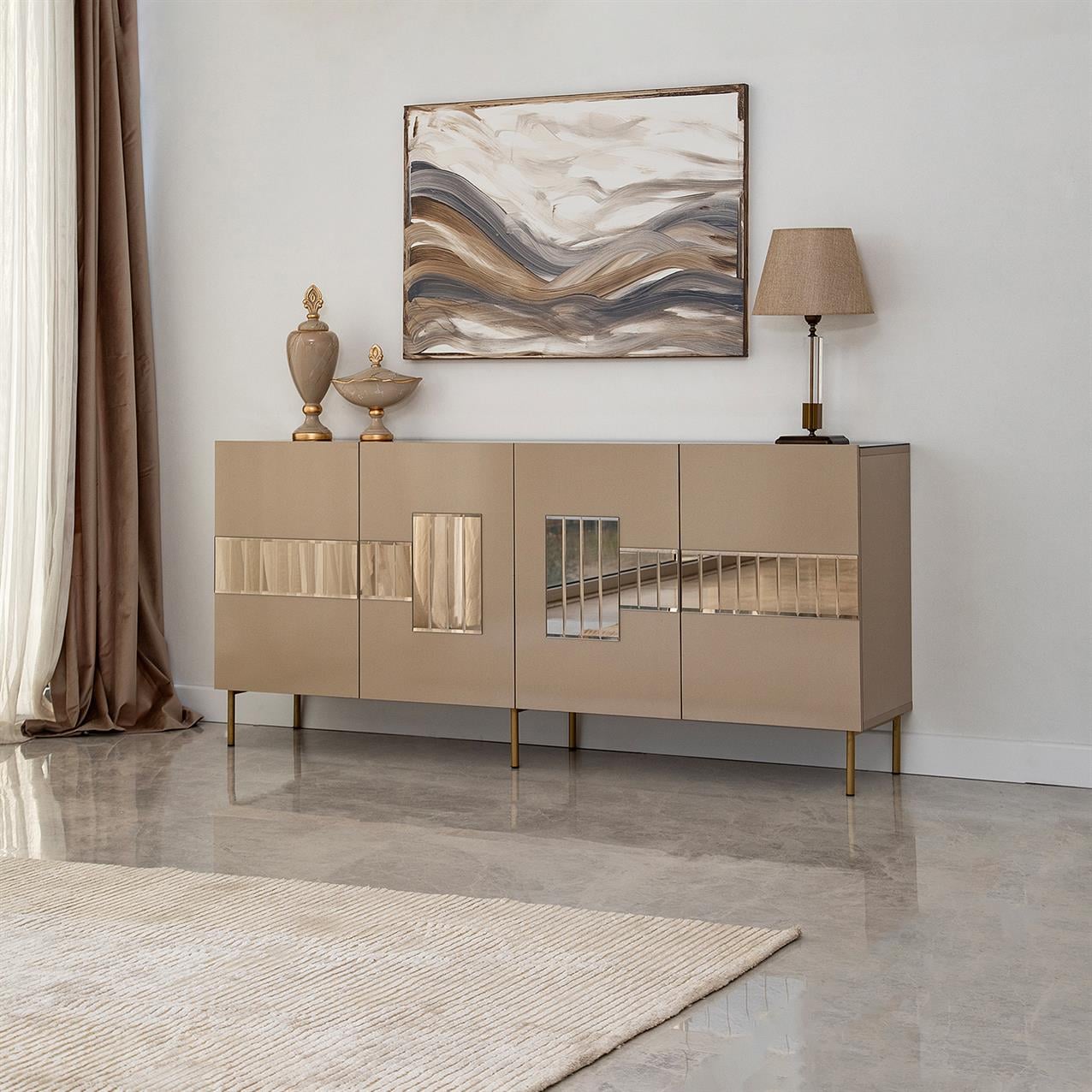 NEOstill - Paris Konsol / Bronz Ayna & Gold Ayak