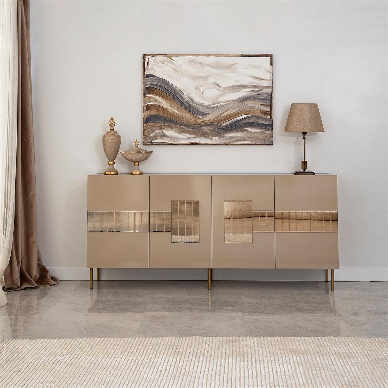NEOstill - Paris Konsol / Bronz Ayna & Gold Ayak