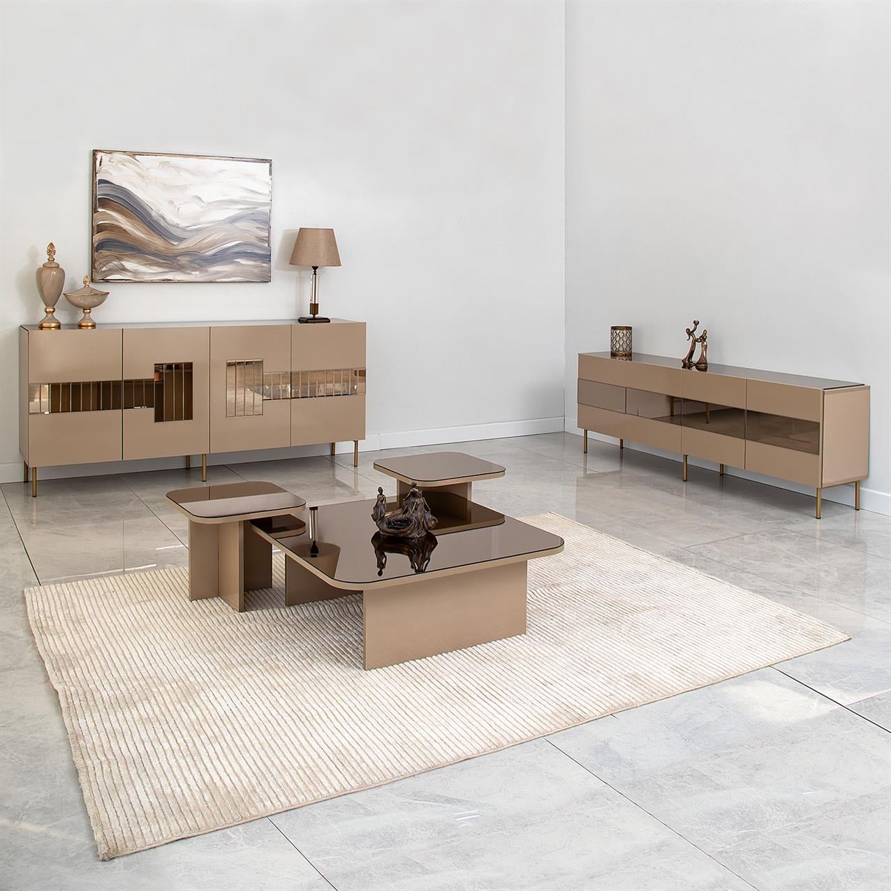 NEOstill - Paris Konsol / Bronz Ayna & Gold Ayak