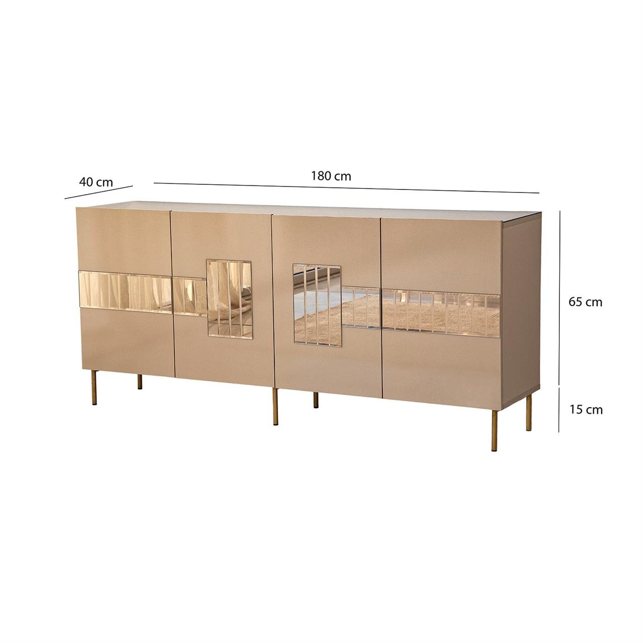 NEOstill - Paris Konsol / Bronz Ayna & Gold Ayak