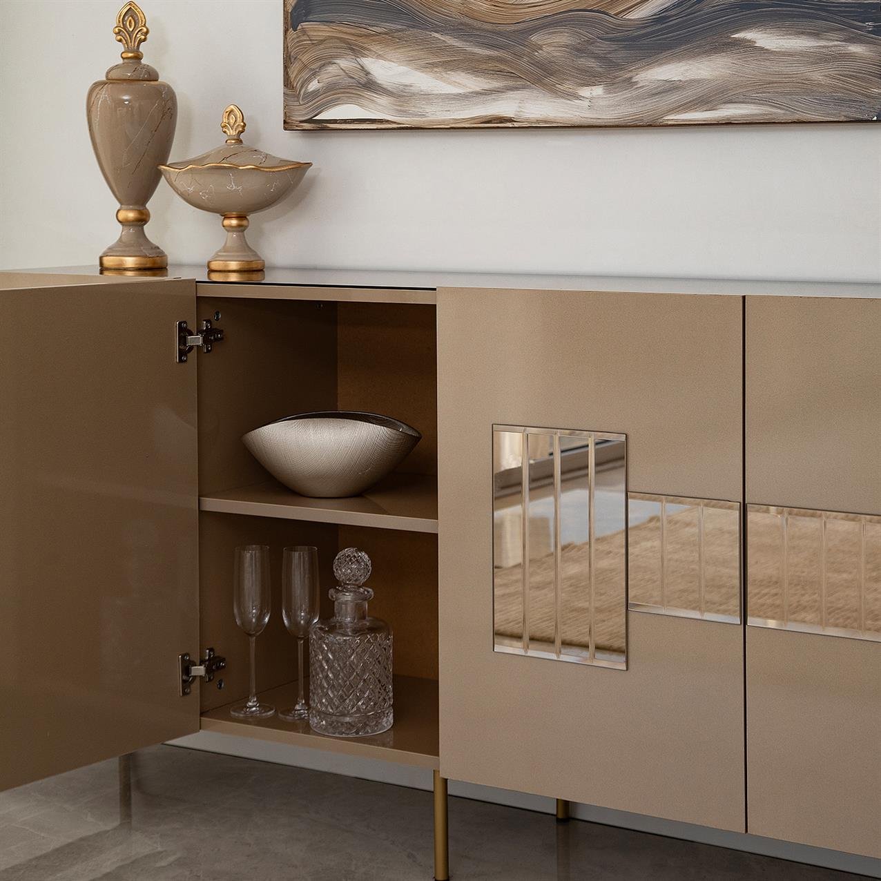 NEOstill - Paris Konsol / Bronz Ayna & Gold Ayak