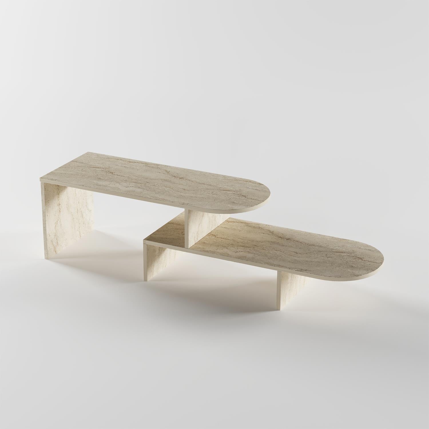 NEOstill - Puzzle Hareketli Sehpa - Traverten