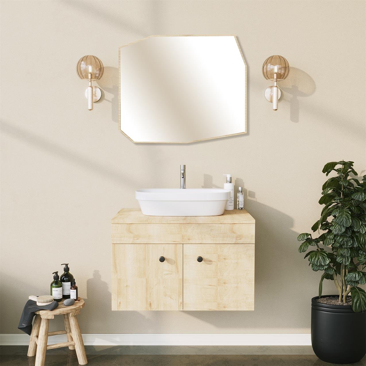 NEOstill - Quartz Banyo Aynası / Safir Meşe