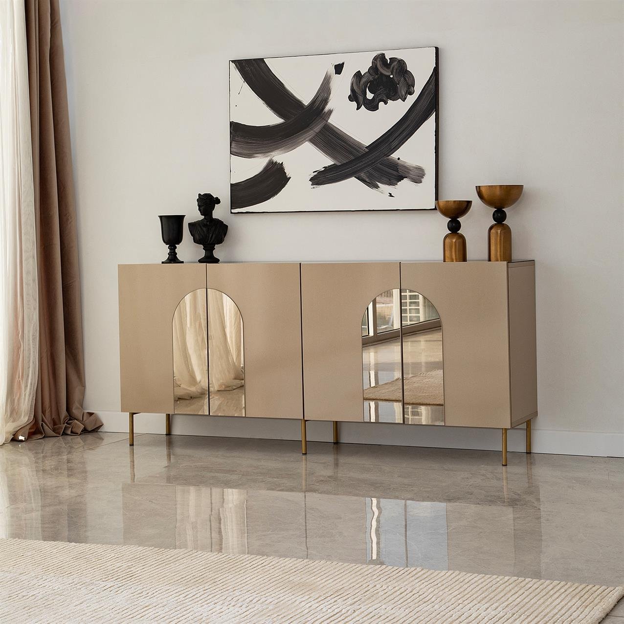NEOstill - Rome Konsol / Bronz Ayna & Gold Ayak