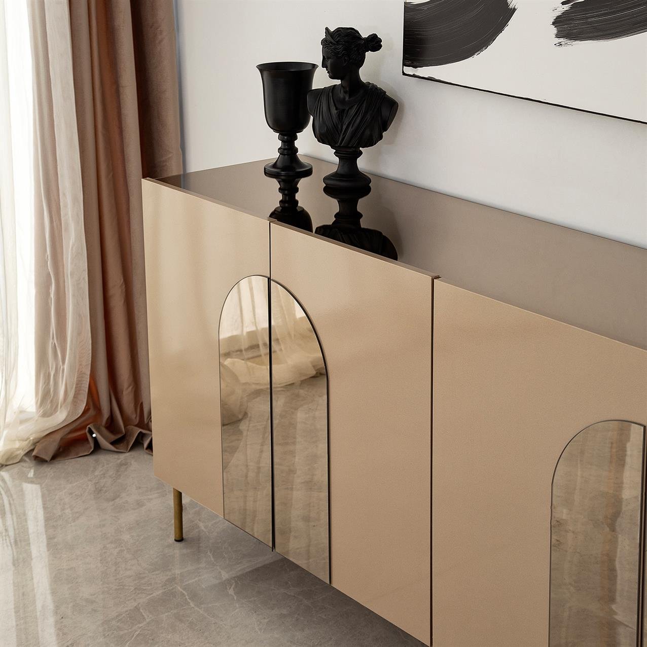 NEOstill - Rome Konsol / Bronz Ayna & Gold Ayak