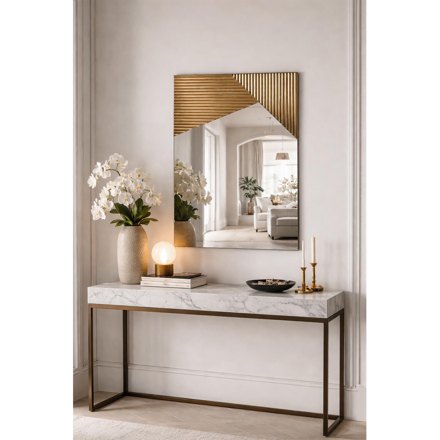 NEOstill - Vertex Çizgili Bronz Ayna 50x70
