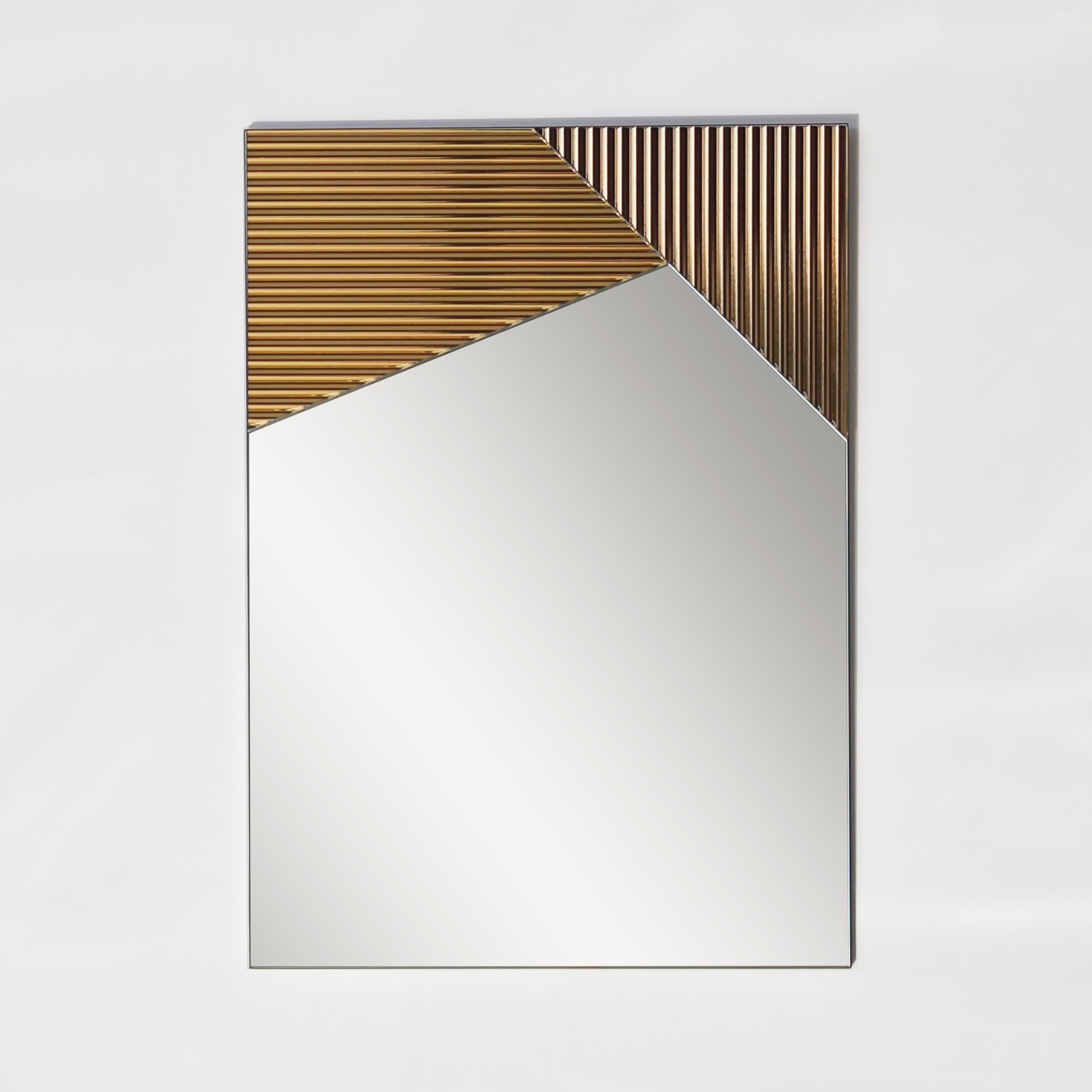NEOstill - Vertex Çizgili Bronz Ayna 50x70