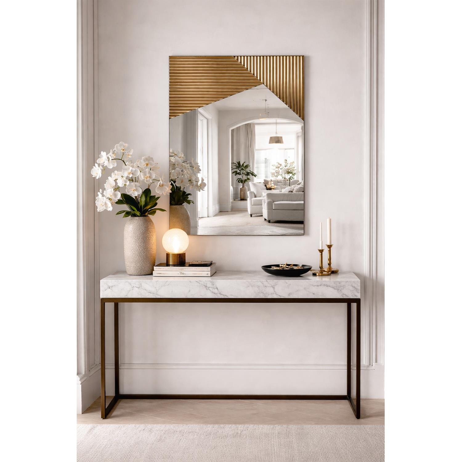 NEOstill - Vertex Çizgili Bronz Ayna 50x70