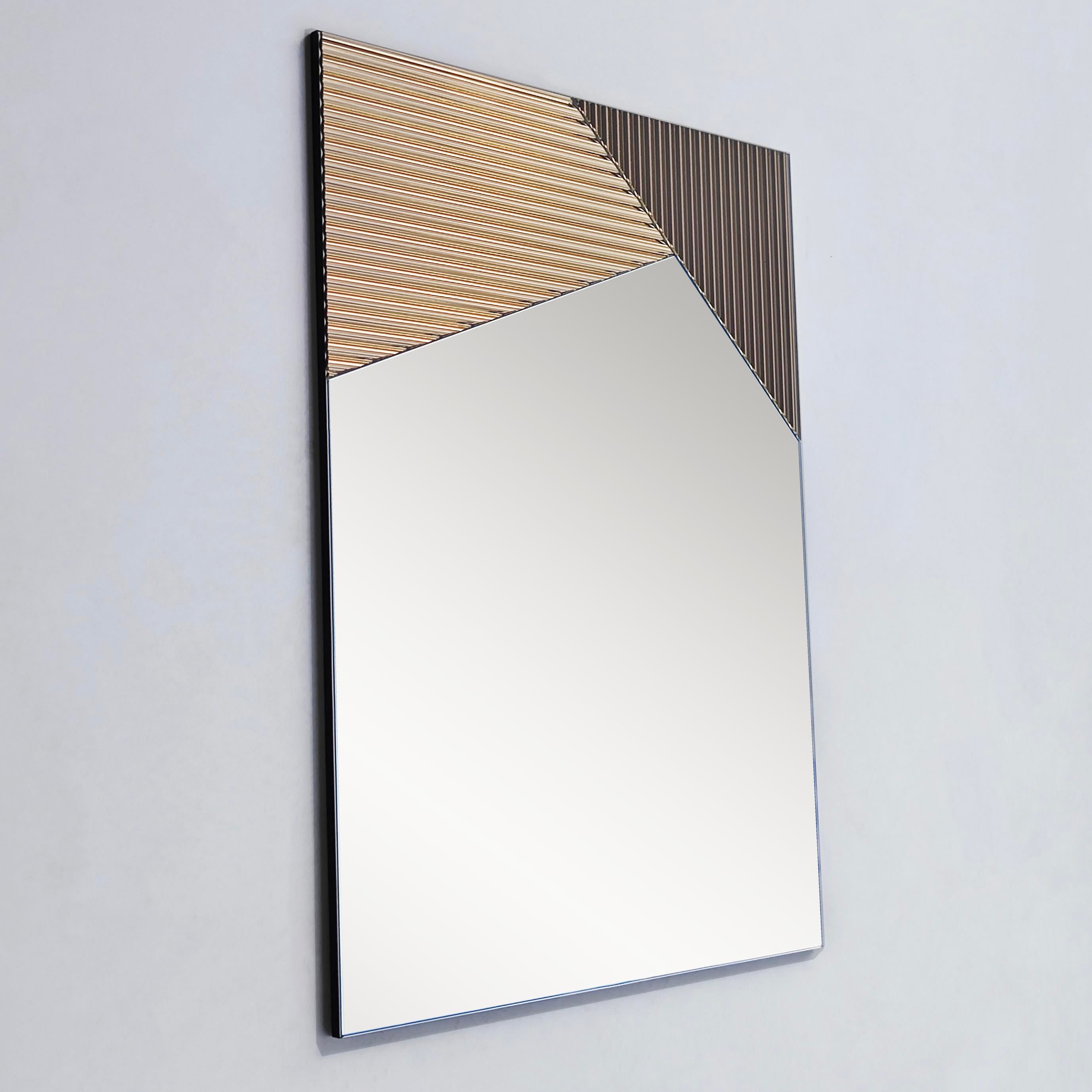 NEOstill - Vertex Çizgili Bronz Ayna 50x70
