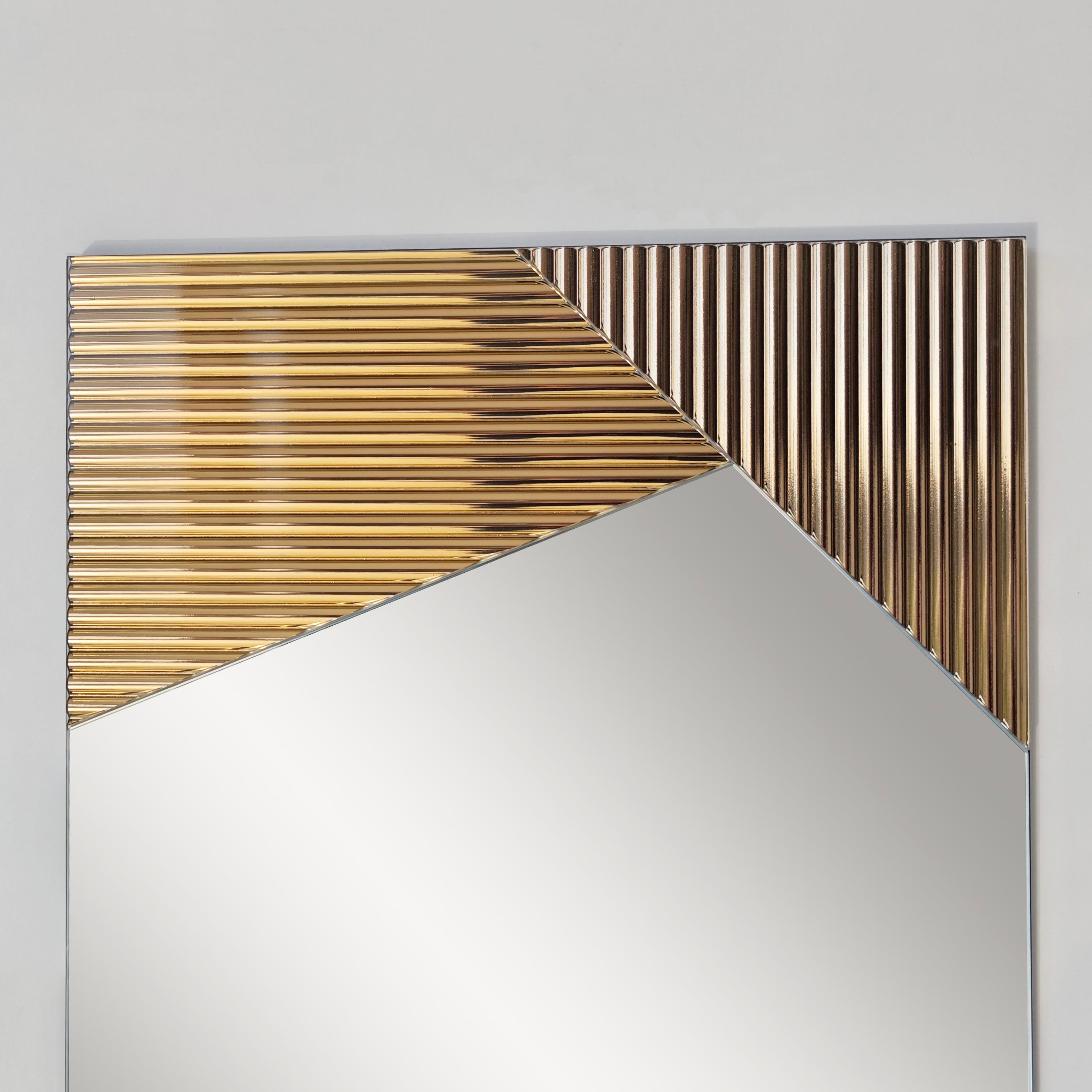 NEOstill - Vertex Çizgili Bronz Ayna 50x70