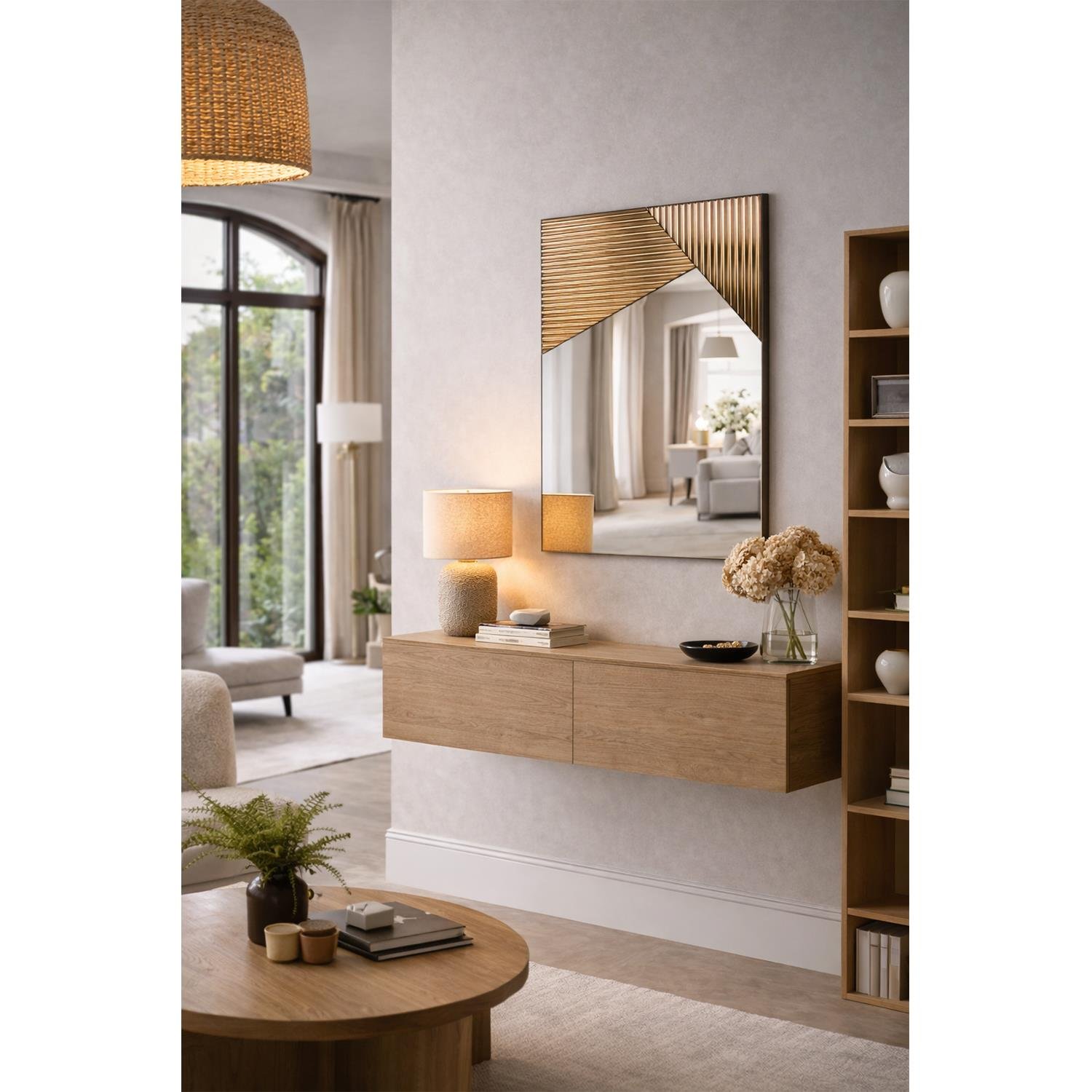 NEOstill - Vertex Çizgili Bronz Ayna 50x70