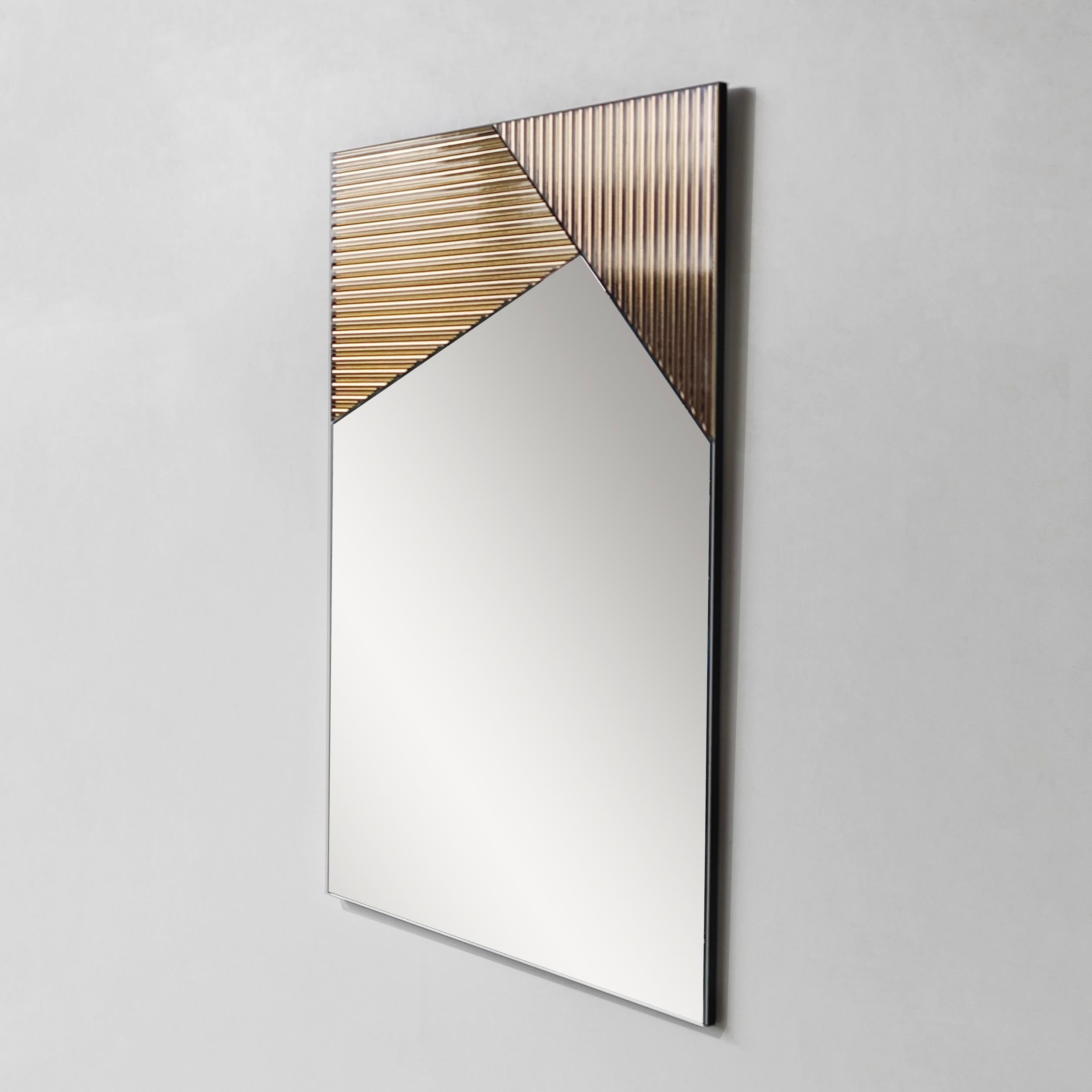 NEOstill - Vertex Çizgili Bronz Ayna 50x70