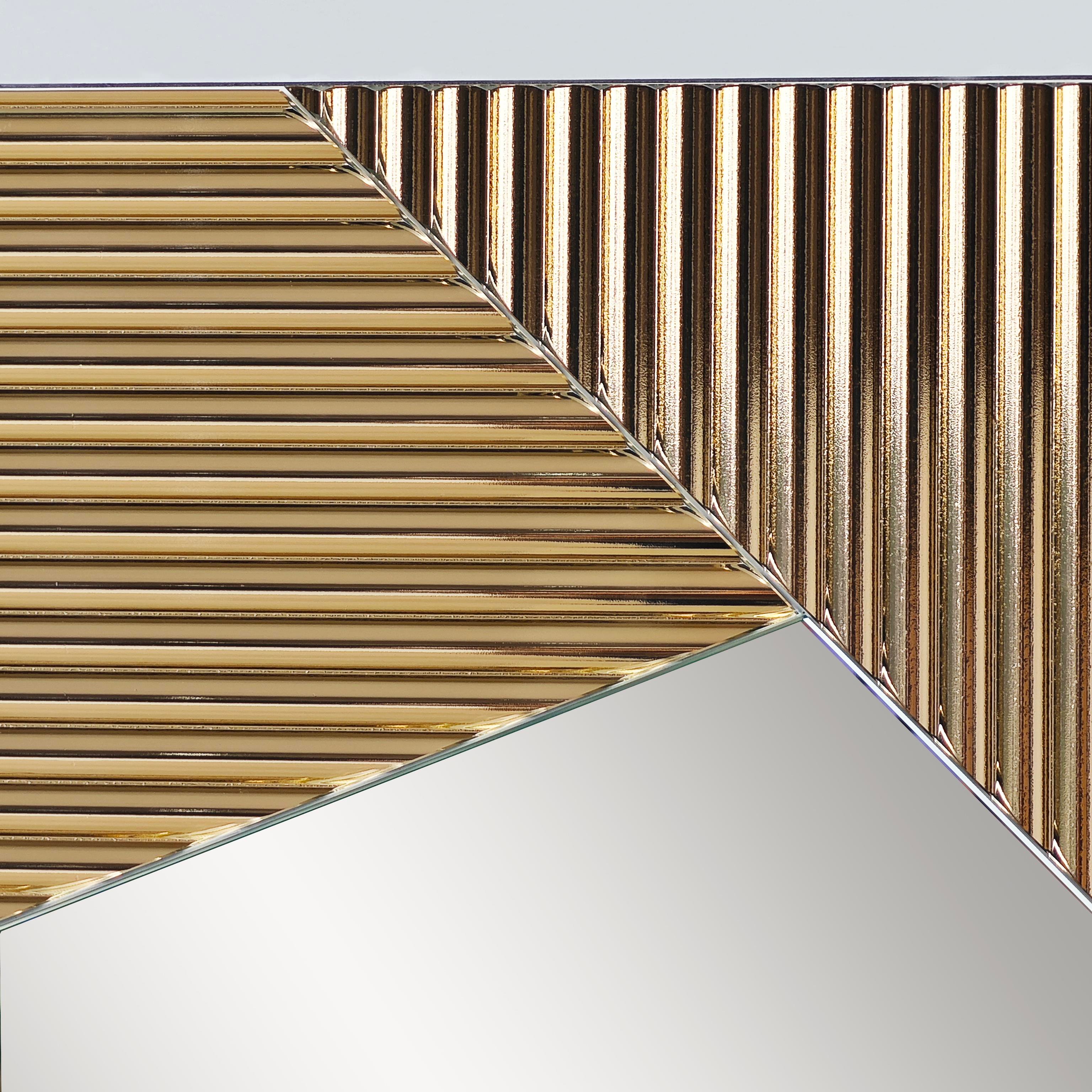 NEOstill - Vertex Çizgili Bronz Ayna 50x70