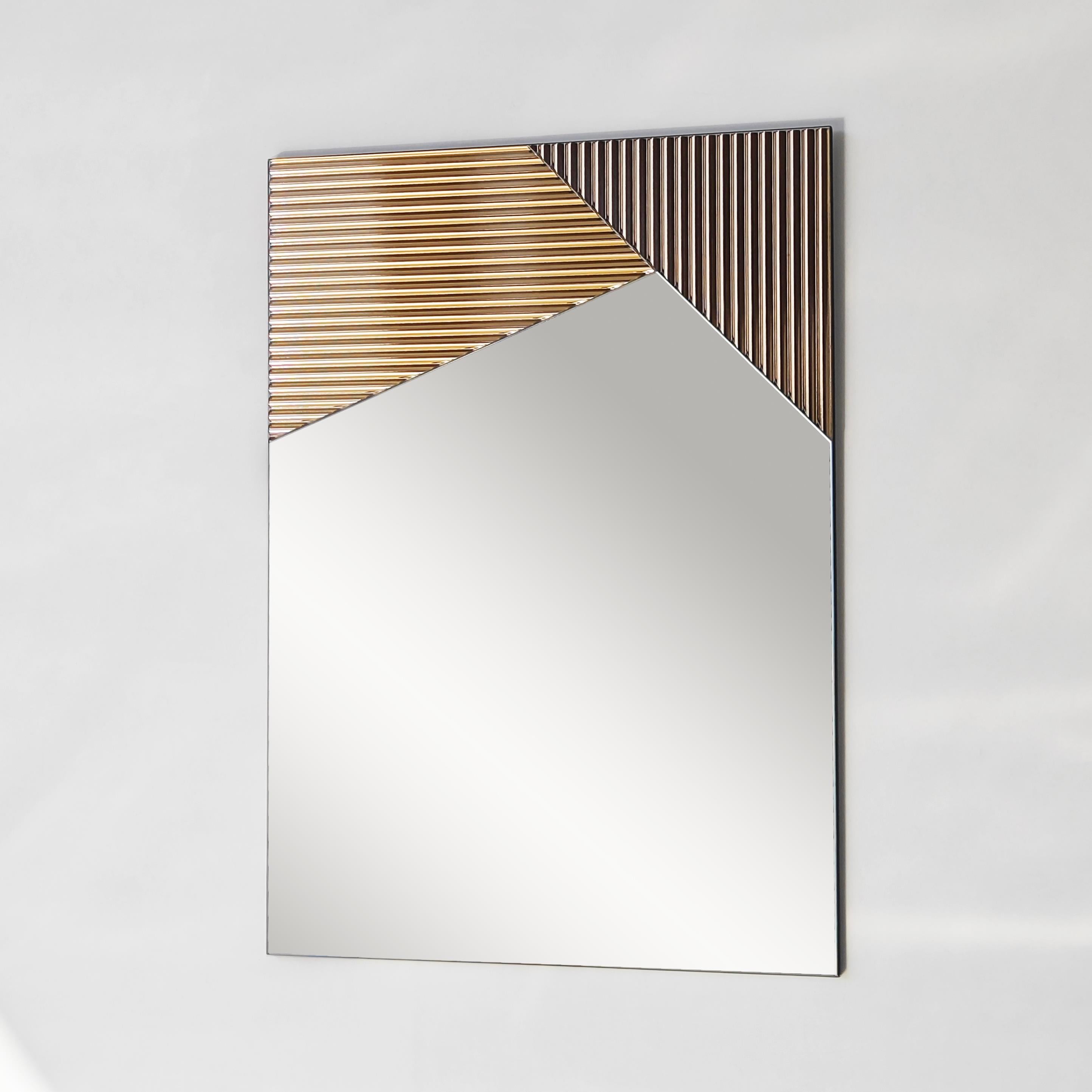 NEOstill - Vertex Çizgili Bronz Ayna 50x70
