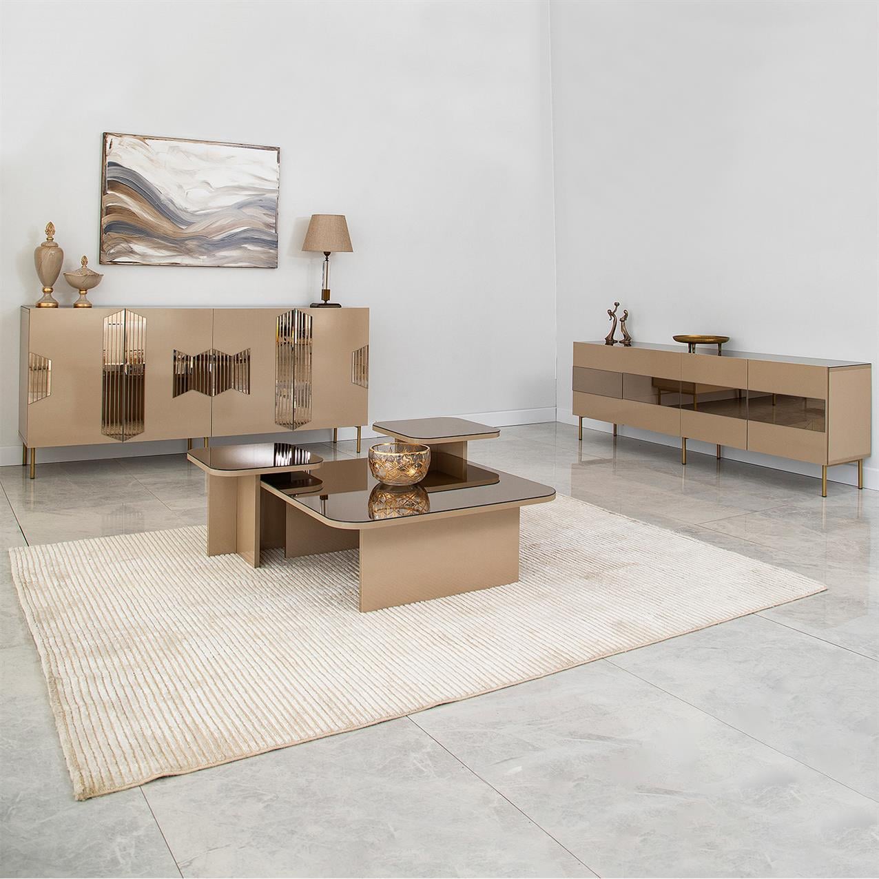 NEOstill - Vienna Konsol / Bronz Ayna & Gold Ayak