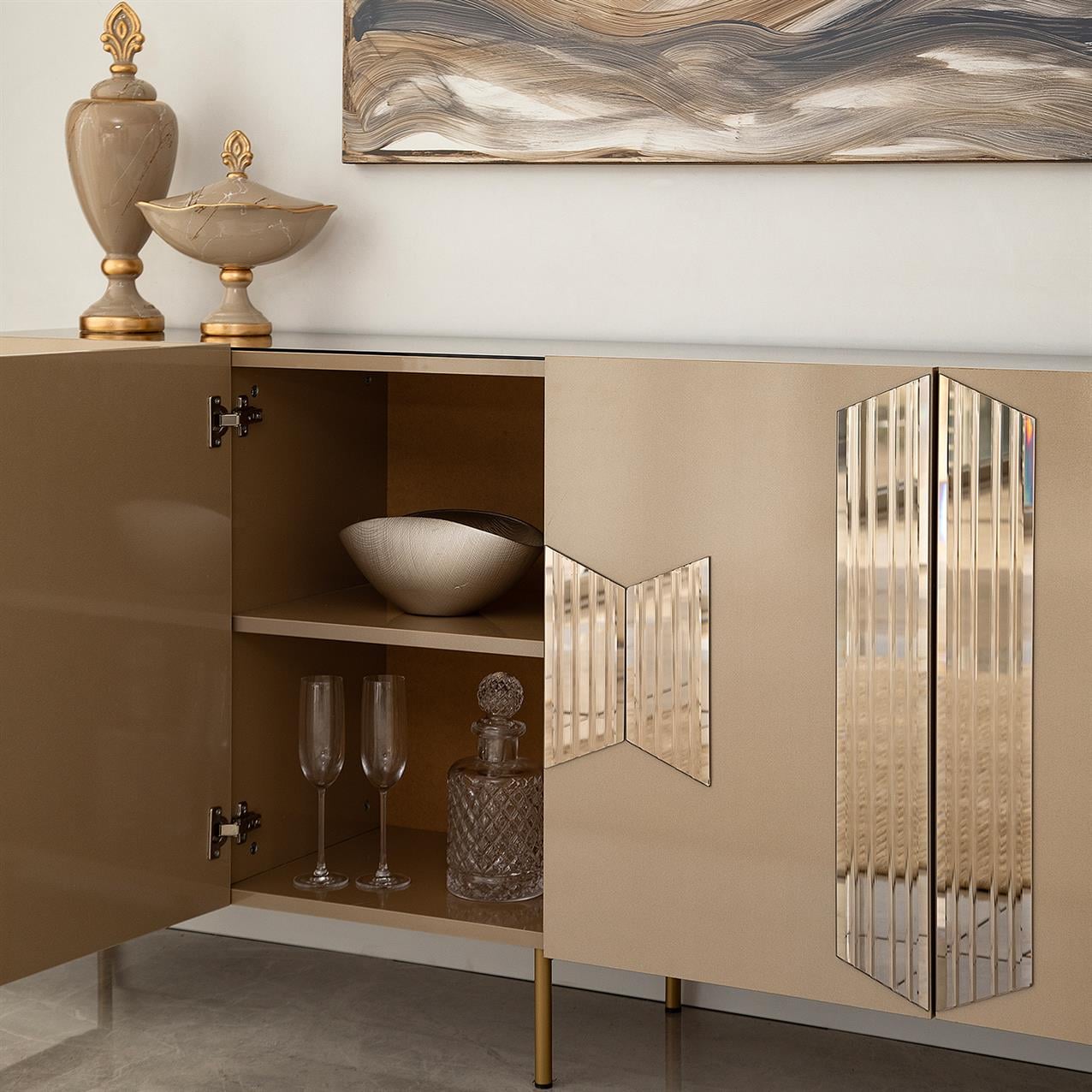 NEOstill - Vienna Konsol / Bronz Ayna & Gold Ayak