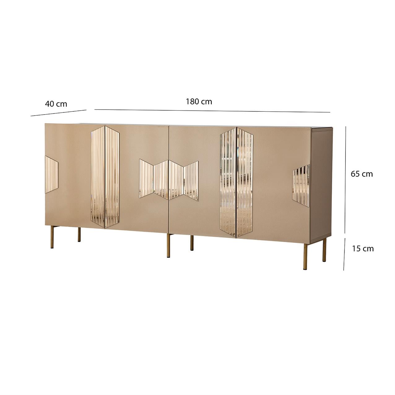 NEOstill - Vienna Konsol / Bronz Ayna & Gold Ayak