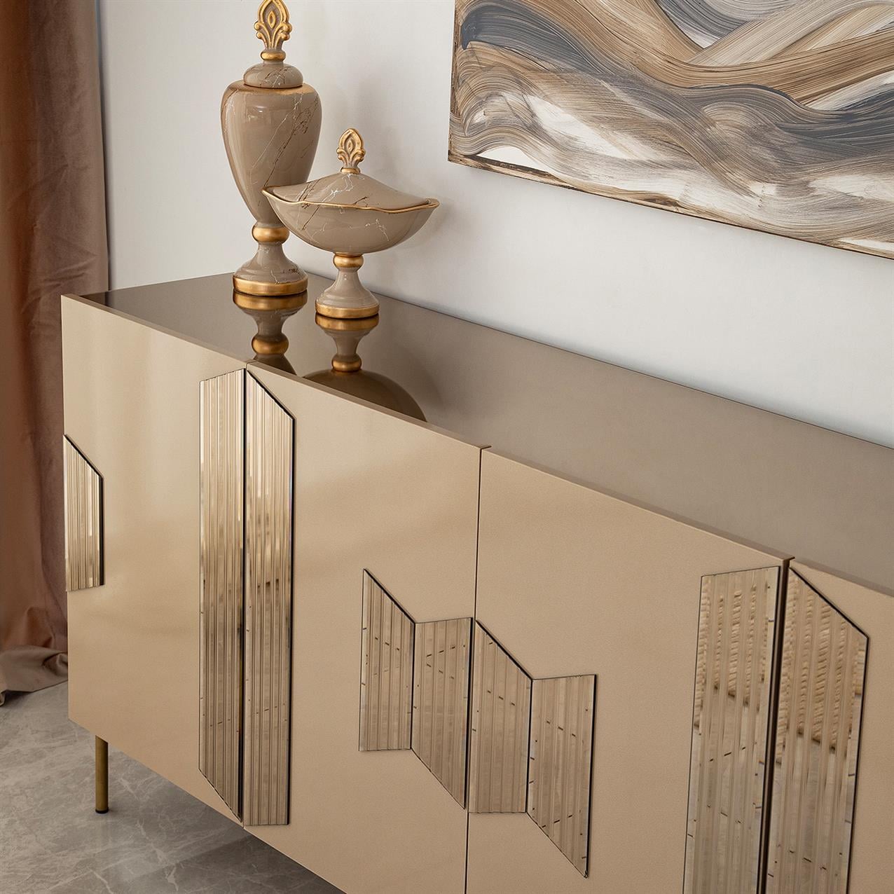 NEOstill - Vienna Konsol / Bronz Ayna & Gold Ayak