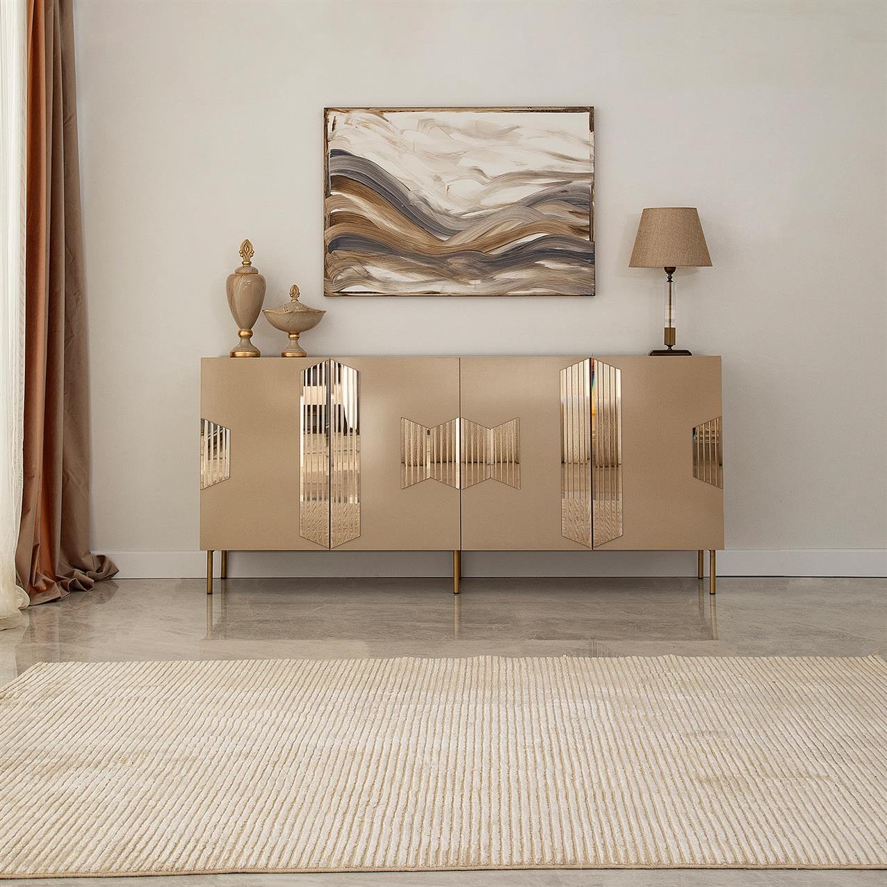 NEOstill - Vienna Konsol / Bronz Ayna & Gold Ayak