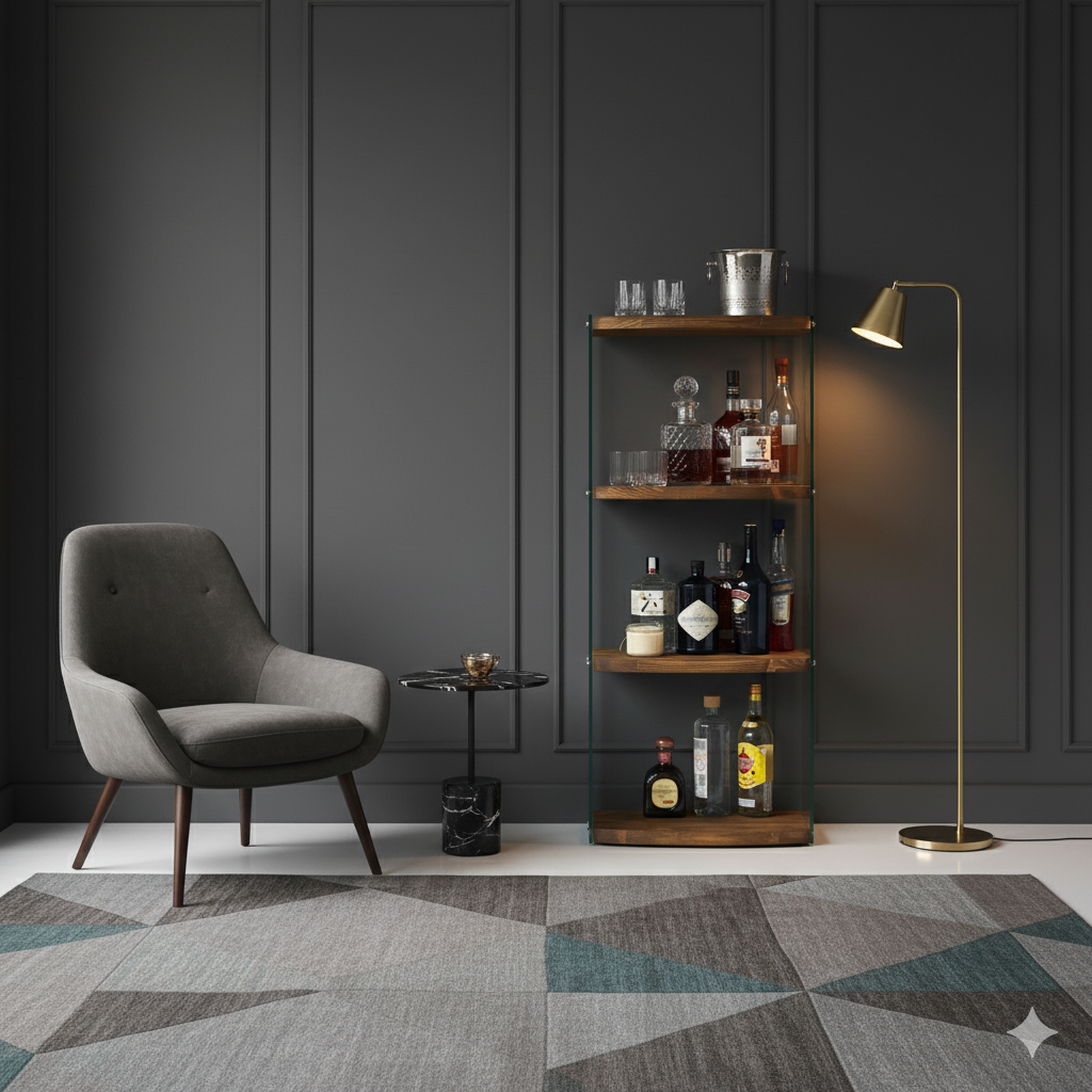 NEOstill - Waves Bar/İçki Rafı/Ceviz Renk Masif