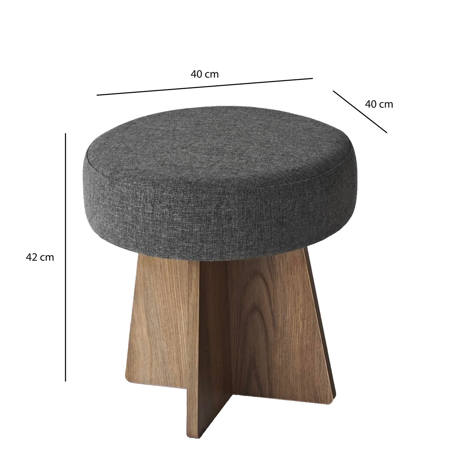 NEOstill - Zen Puf / 40 cm - Antrasit - Ceviz