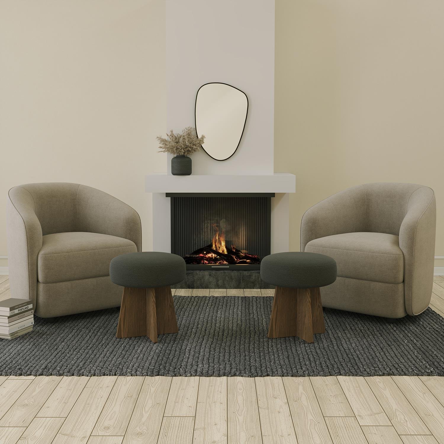 NEOstill - Zen Puf / 40 cm - Antrasit - Ceviz
