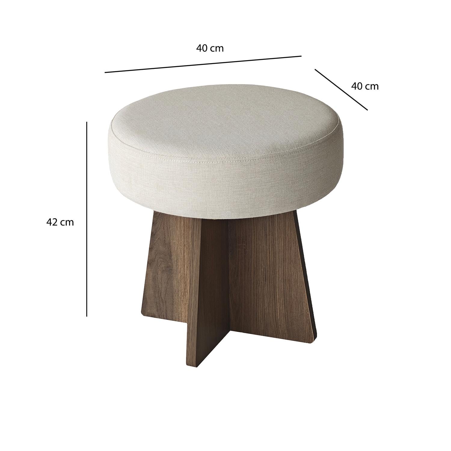 NEOstill - Zen Puf / 40 cm - Bej - Ceviz