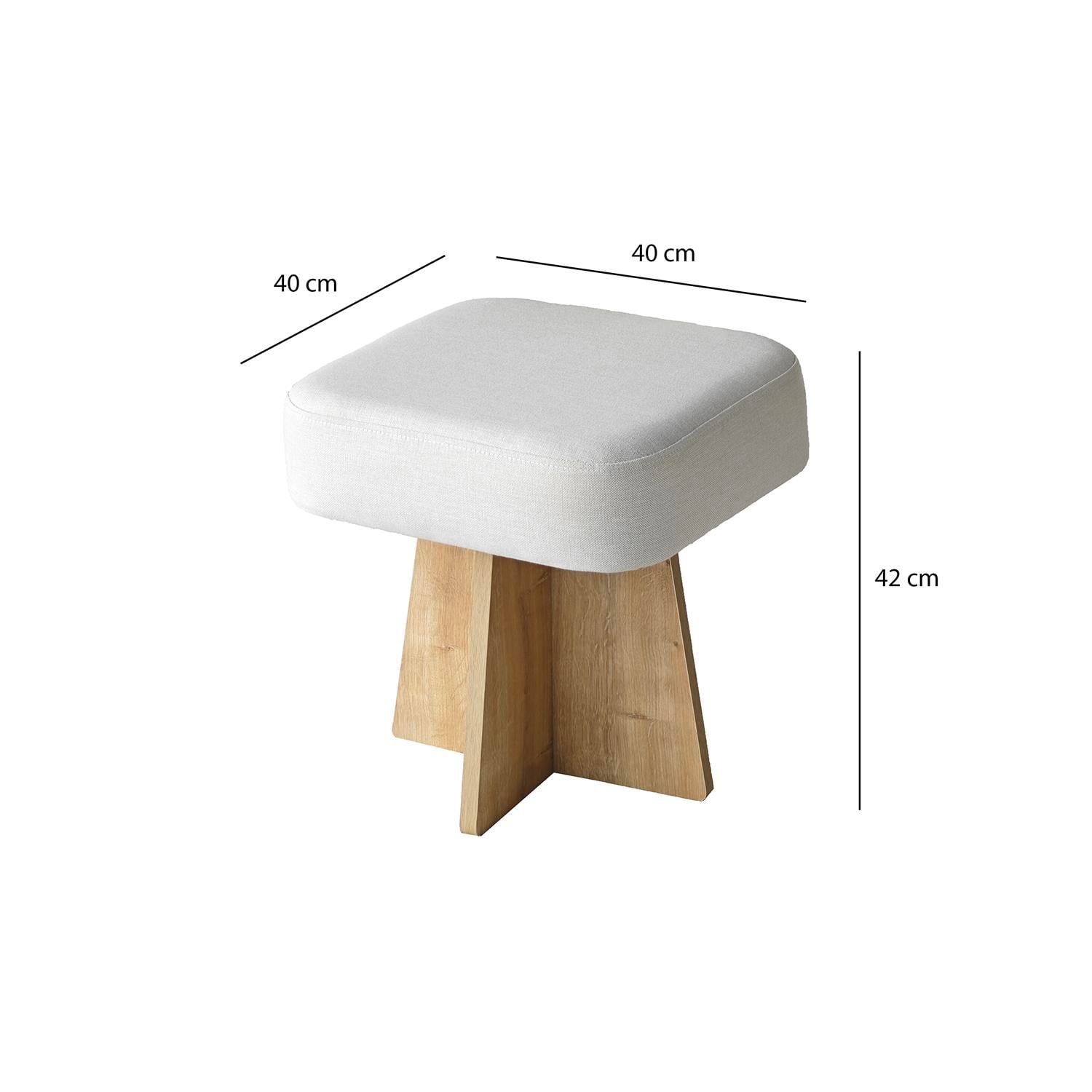 NEOstill - Zen Puf / 40x40 - Bej - Meşe