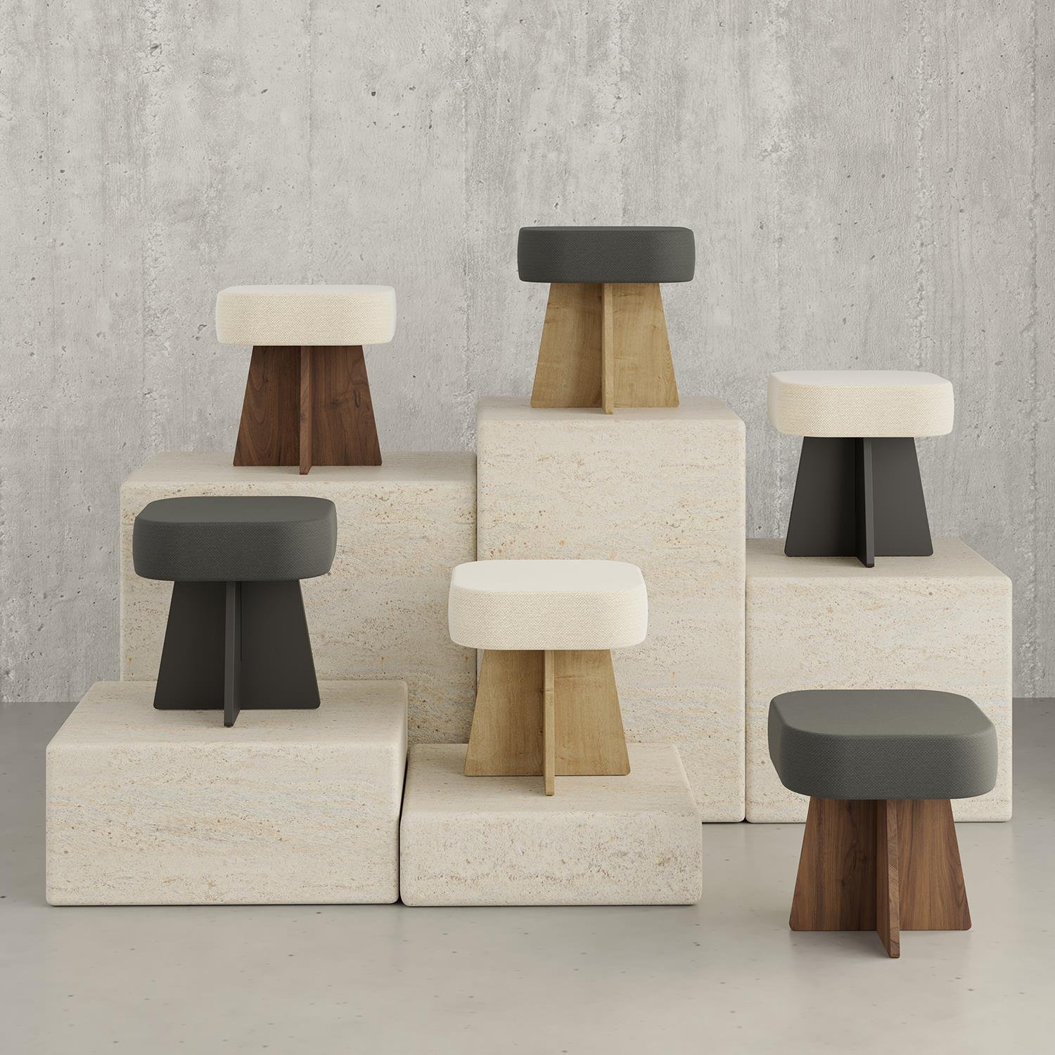 NEOstill - Zen Puf / 40x40 - Bej - Meşe