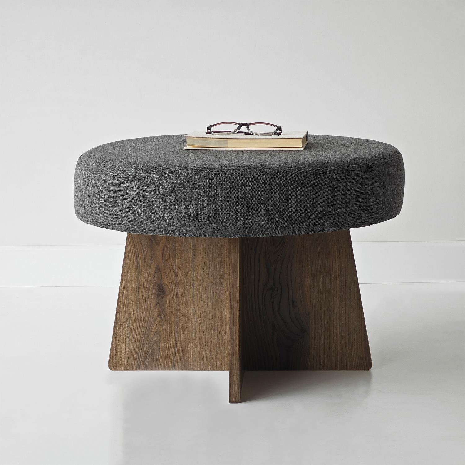 NEOstill - Zen Puf / 60 cm - Antrasit - Ceviz