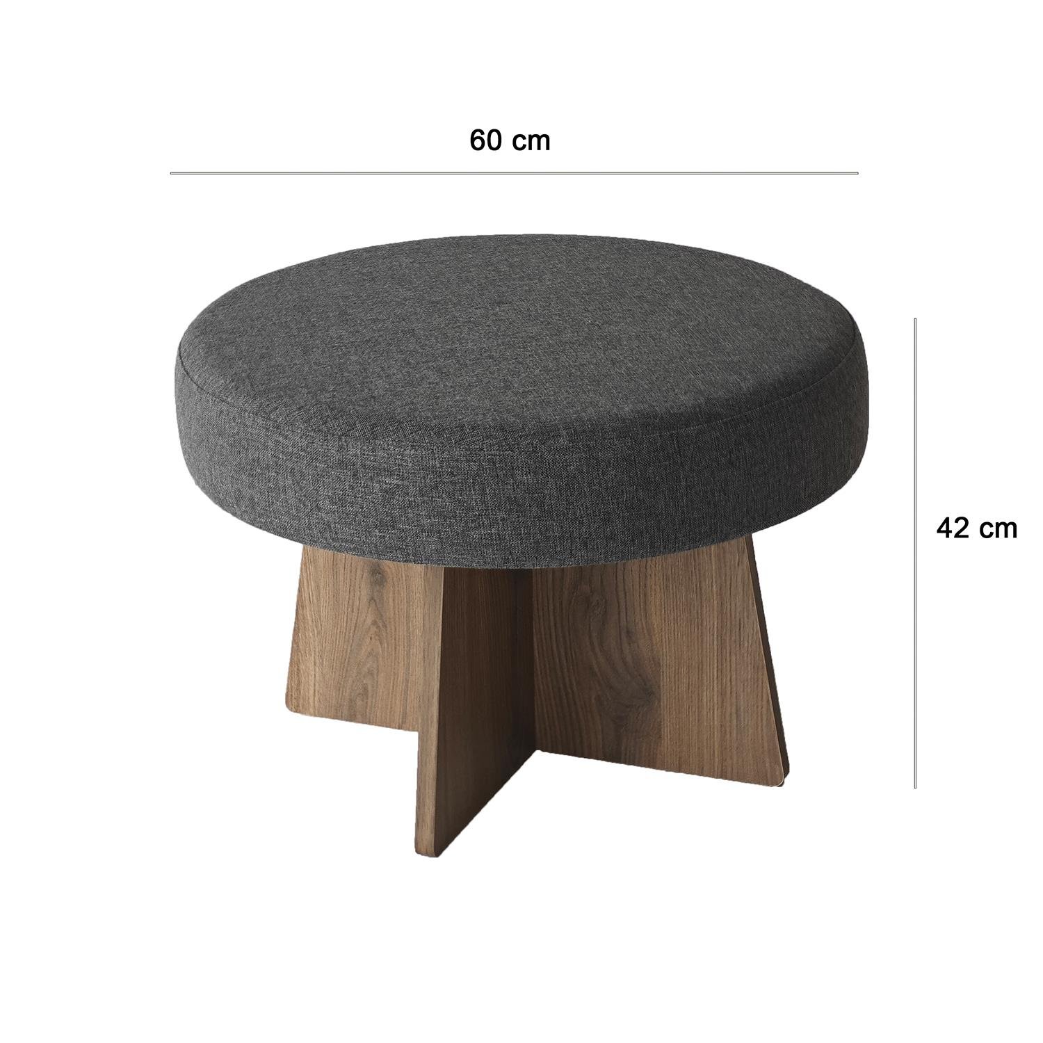 NEOstill - Zen Puf / 60 cm - Antrasit - Ceviz