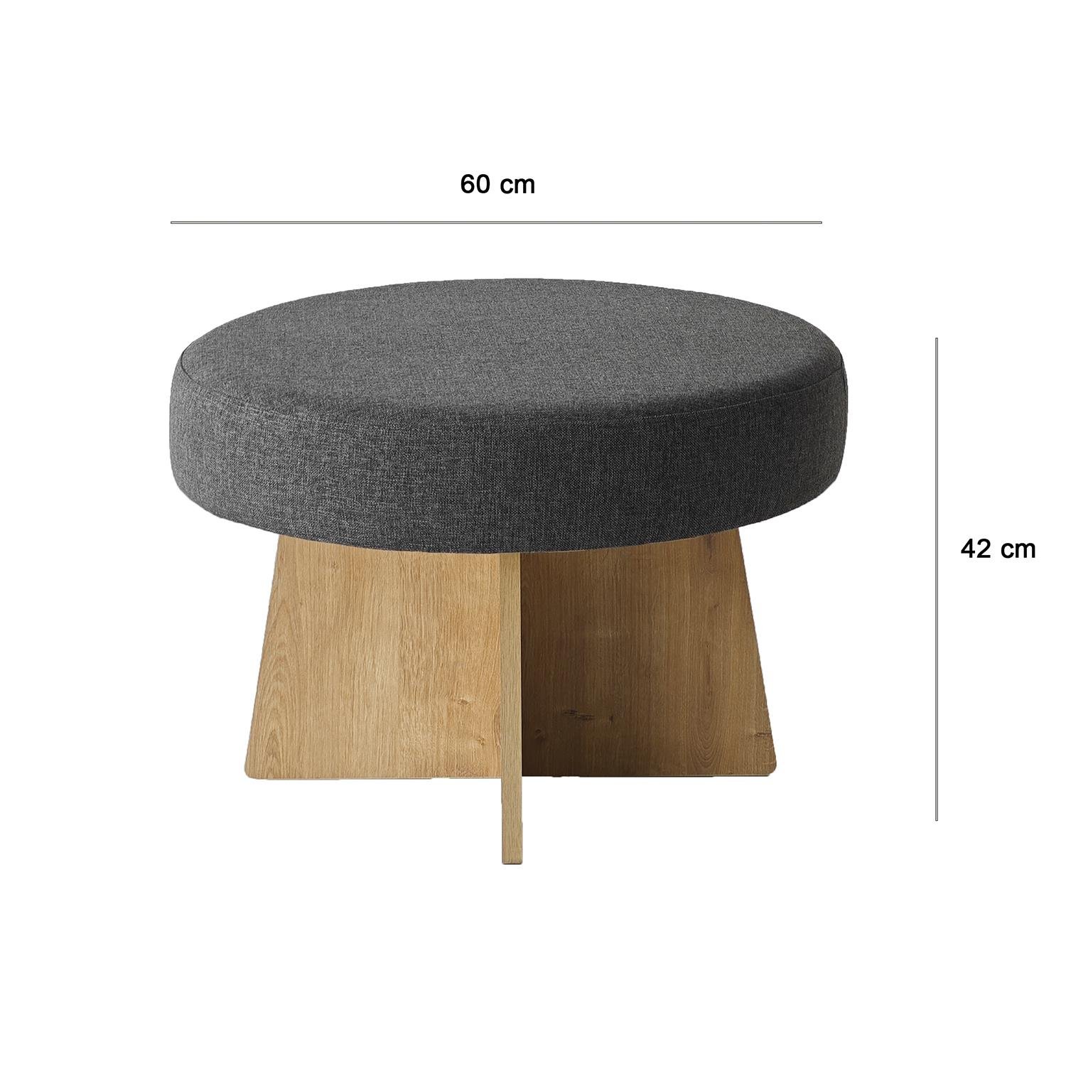 NEOstill - Zen Puf / 60 cm - Antrasit - Meşe