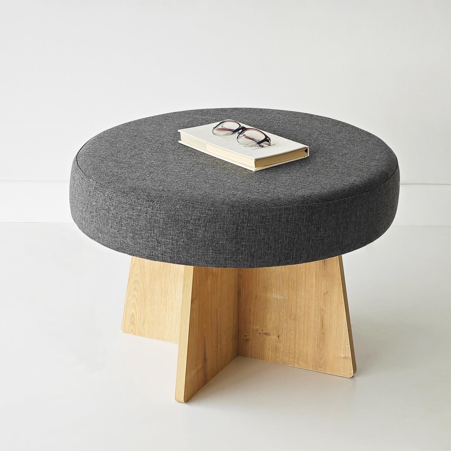 NEOstill - Zen Puf / 60 cm - Antrasit - Meşe