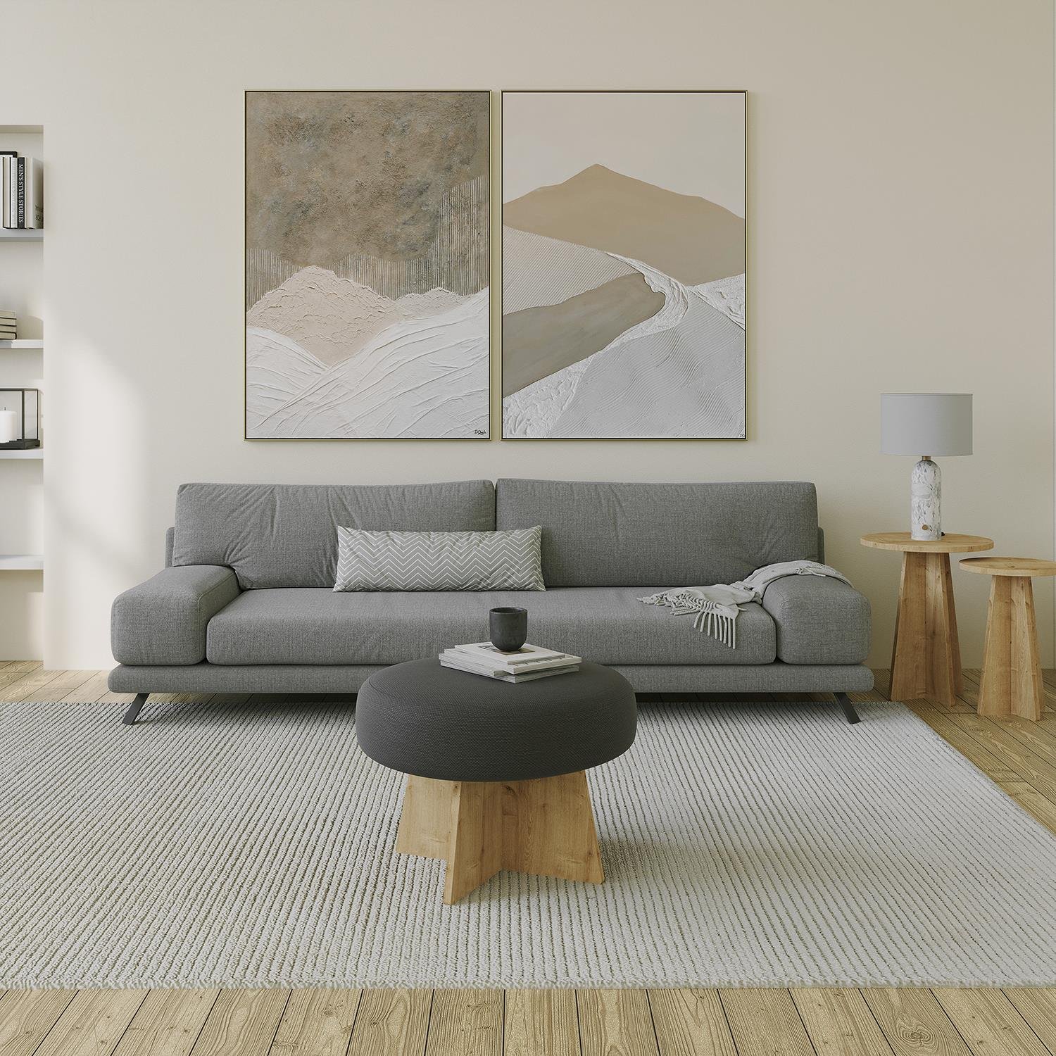 NEOstill - Zen Puf / 60 cm - Antrasit - Meşe