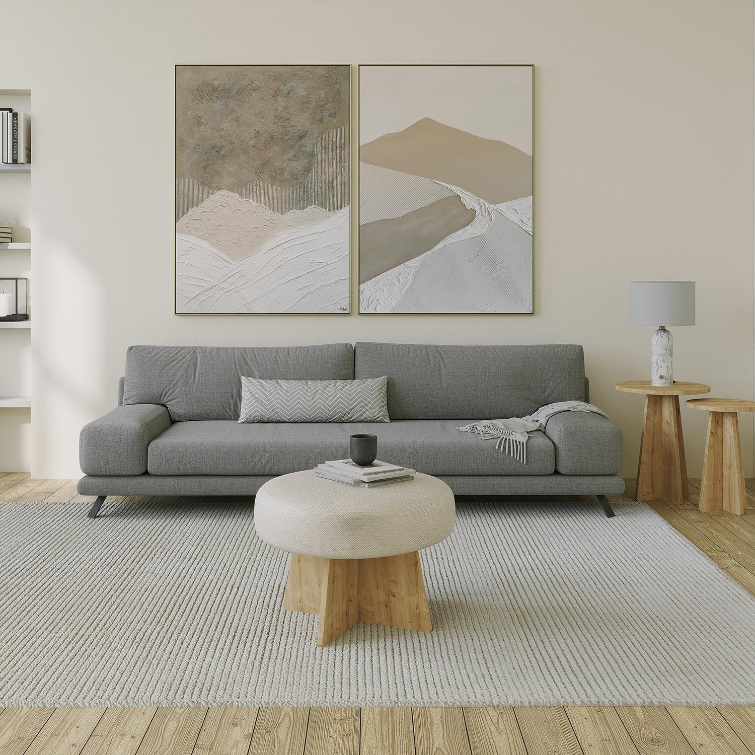 NEOstill - Zen Puf / 60 cm - Bej - Meşe