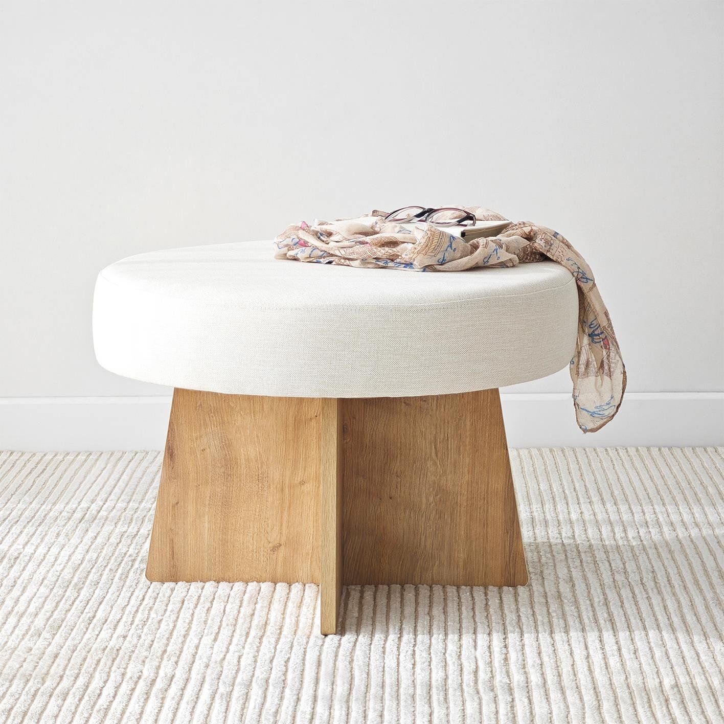 NEOstill - Zen Puf / 60 cm - Bej - Meşe