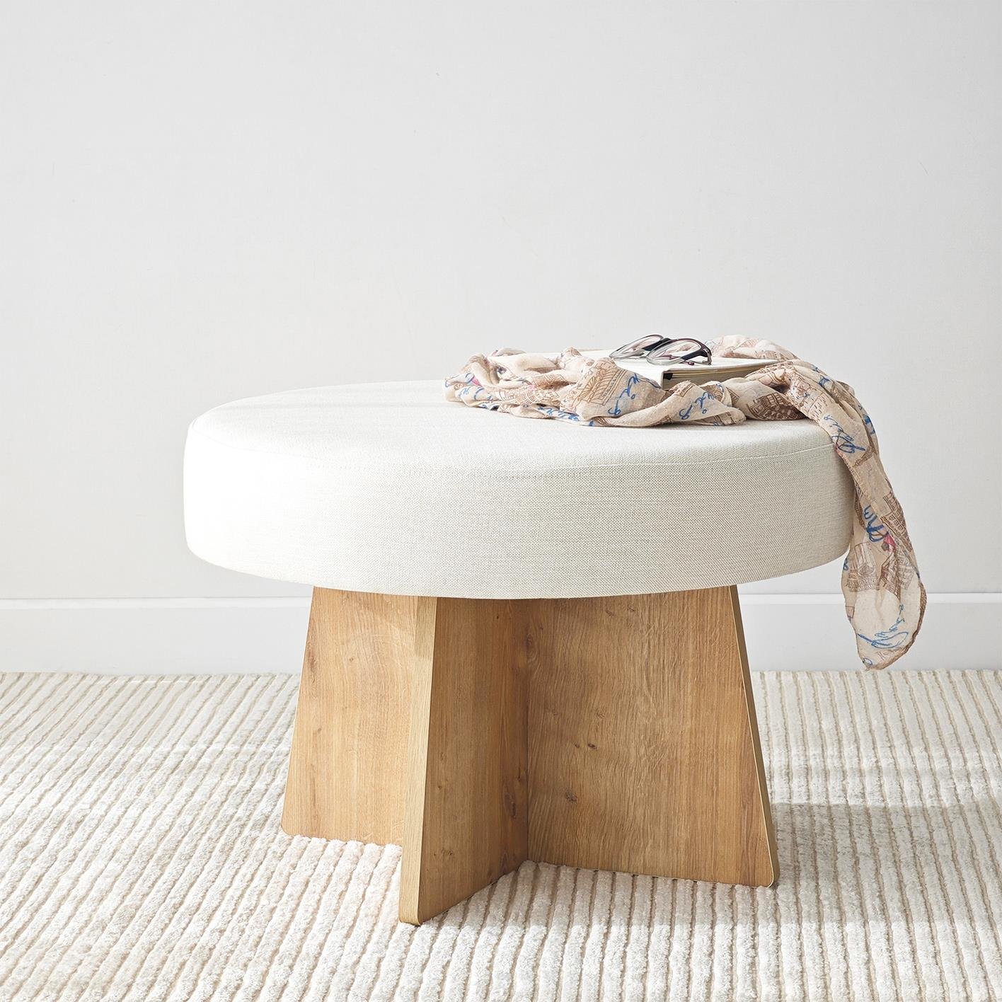 NEOstill - Zen Puf / 60 cm - Bej - Meşe