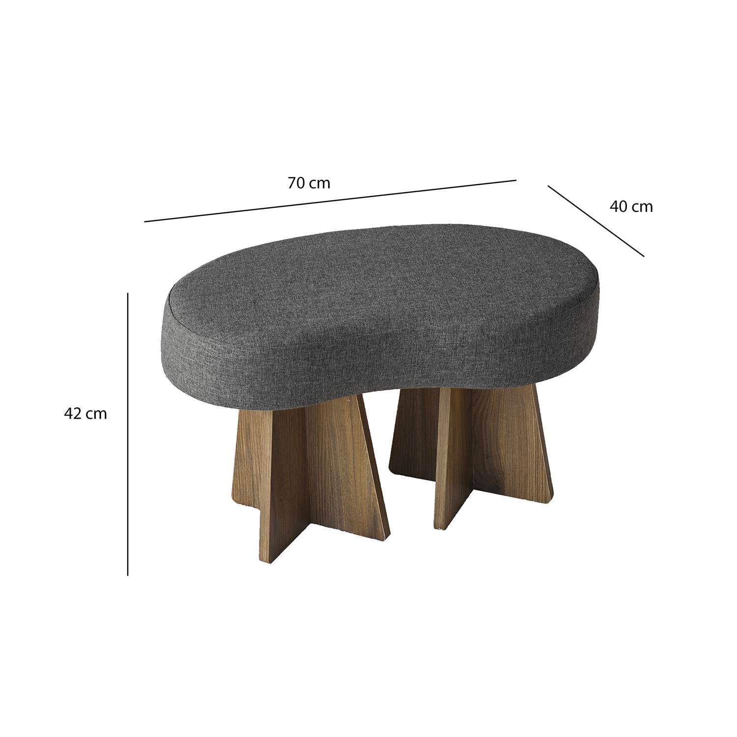 NEOstill - Zen Puf / 70x40 - Antrasit - Ceviz