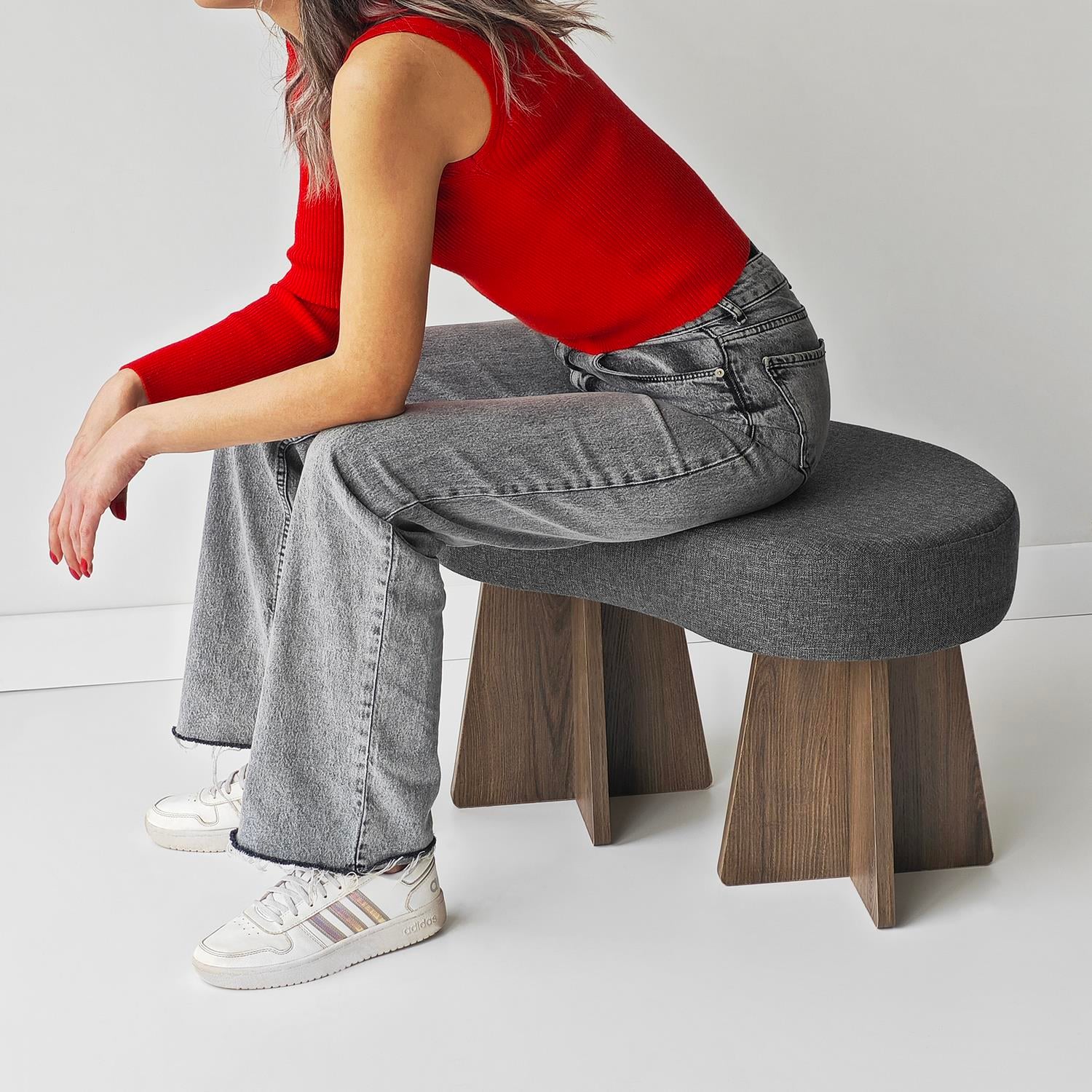NEOstill - Zen Puf / 70x40 - Antrasit - Ceviz