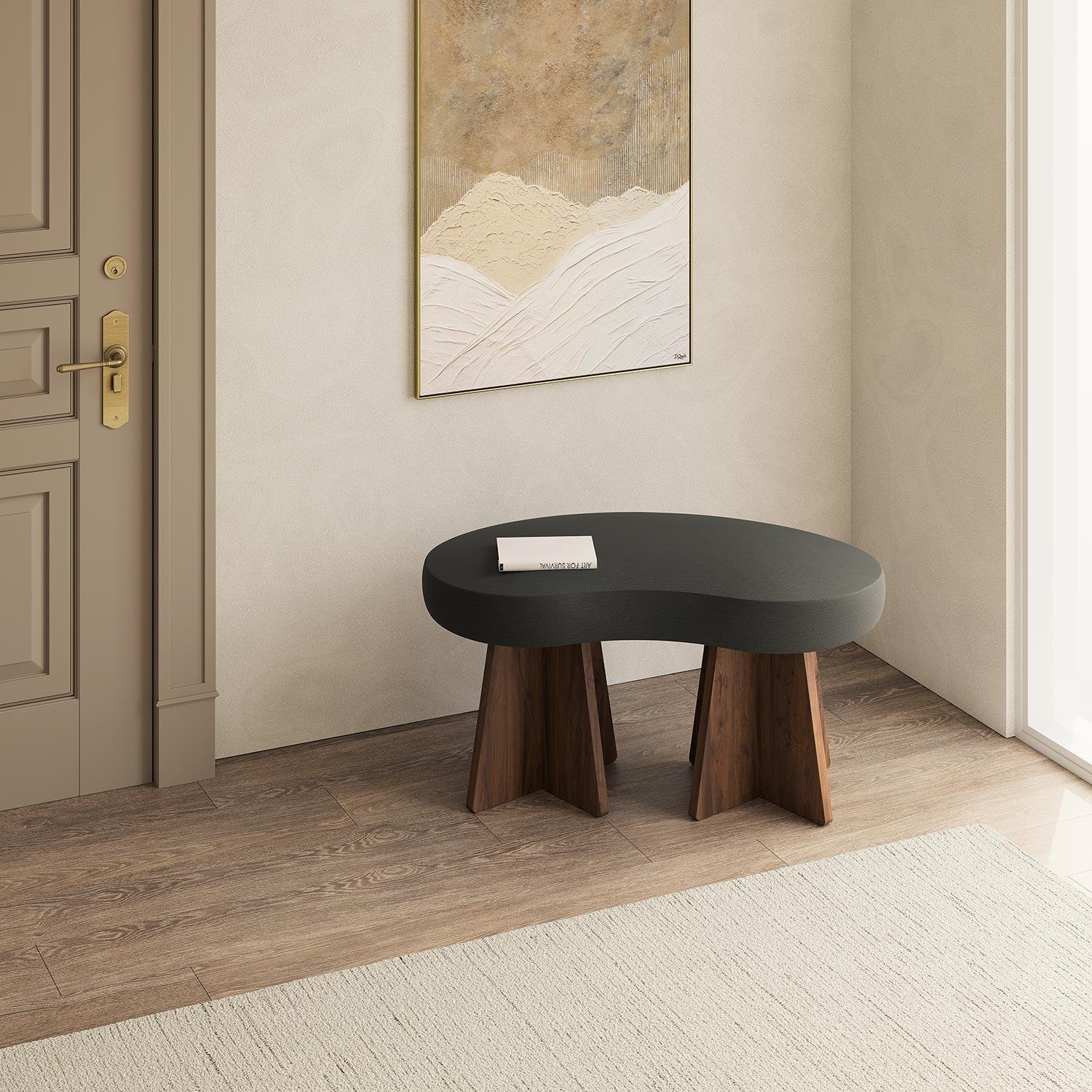 NEOstill - Zen Puf / 70x40 - Antrasit - Ceviz