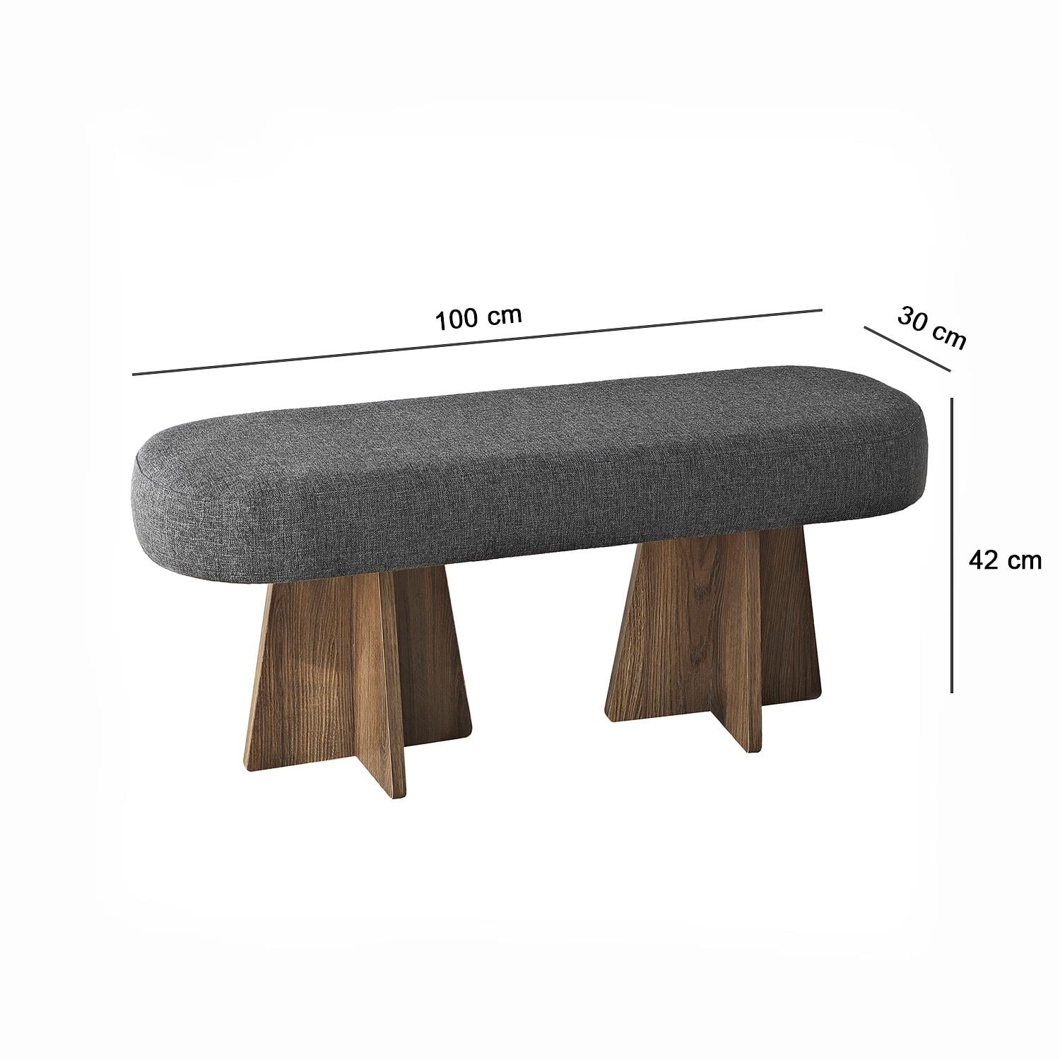 NEOstill - Zen Puf-Bench / 100x30-Antrasit-Ceviz