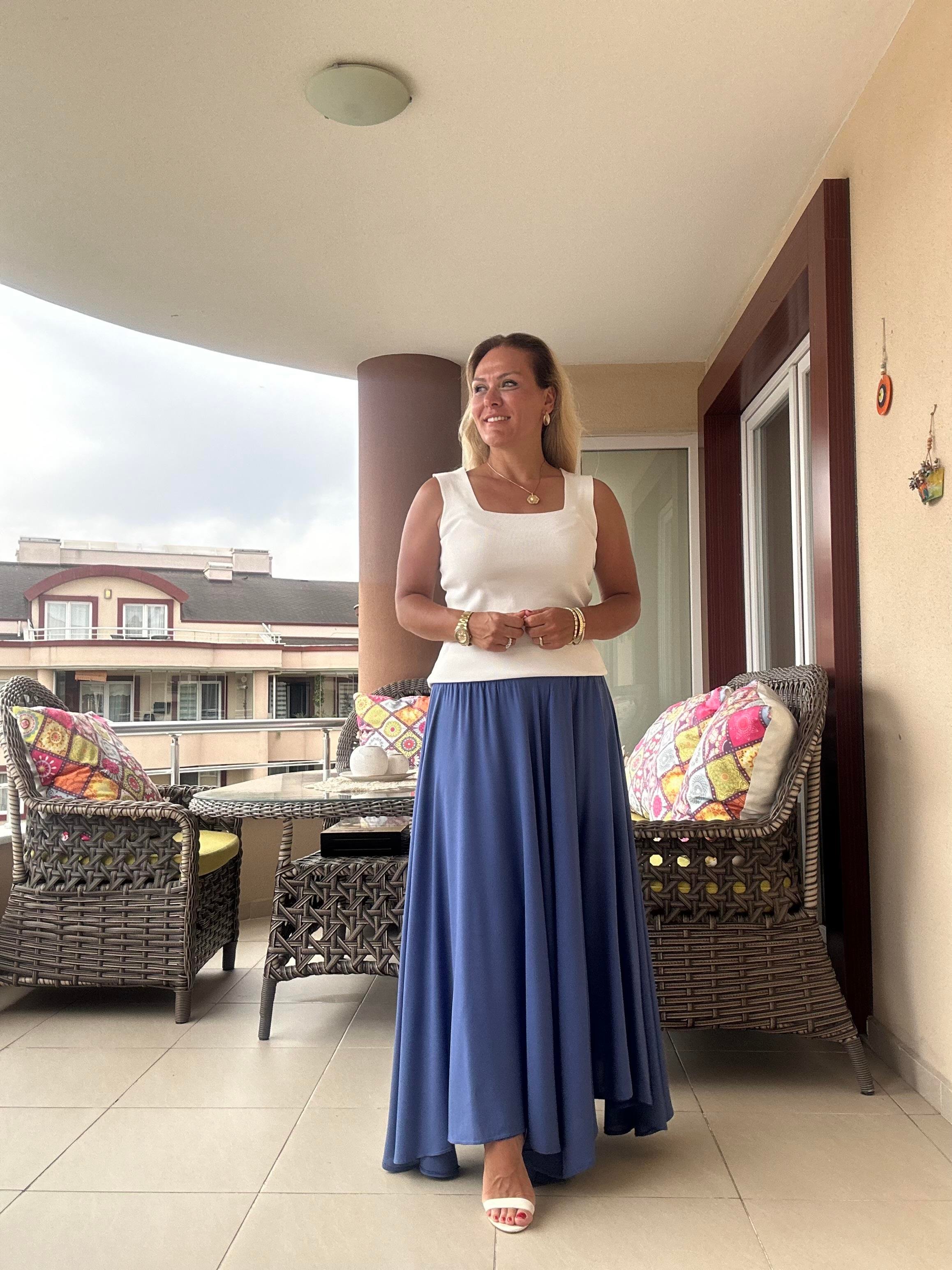 329 Pantalon Etek Mavi Renk