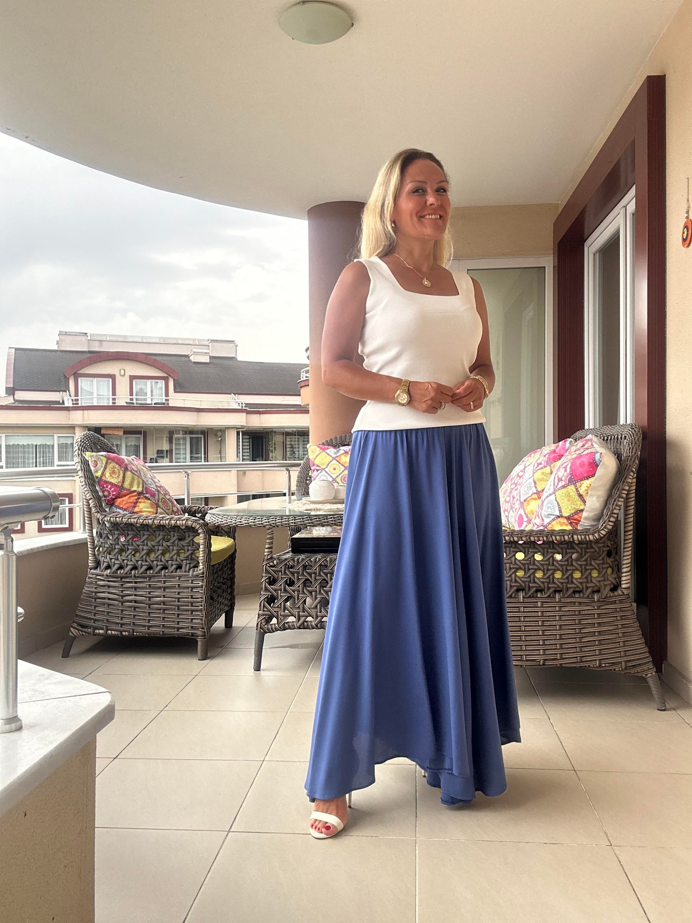 329 Pantalon Etek Mavi Renk