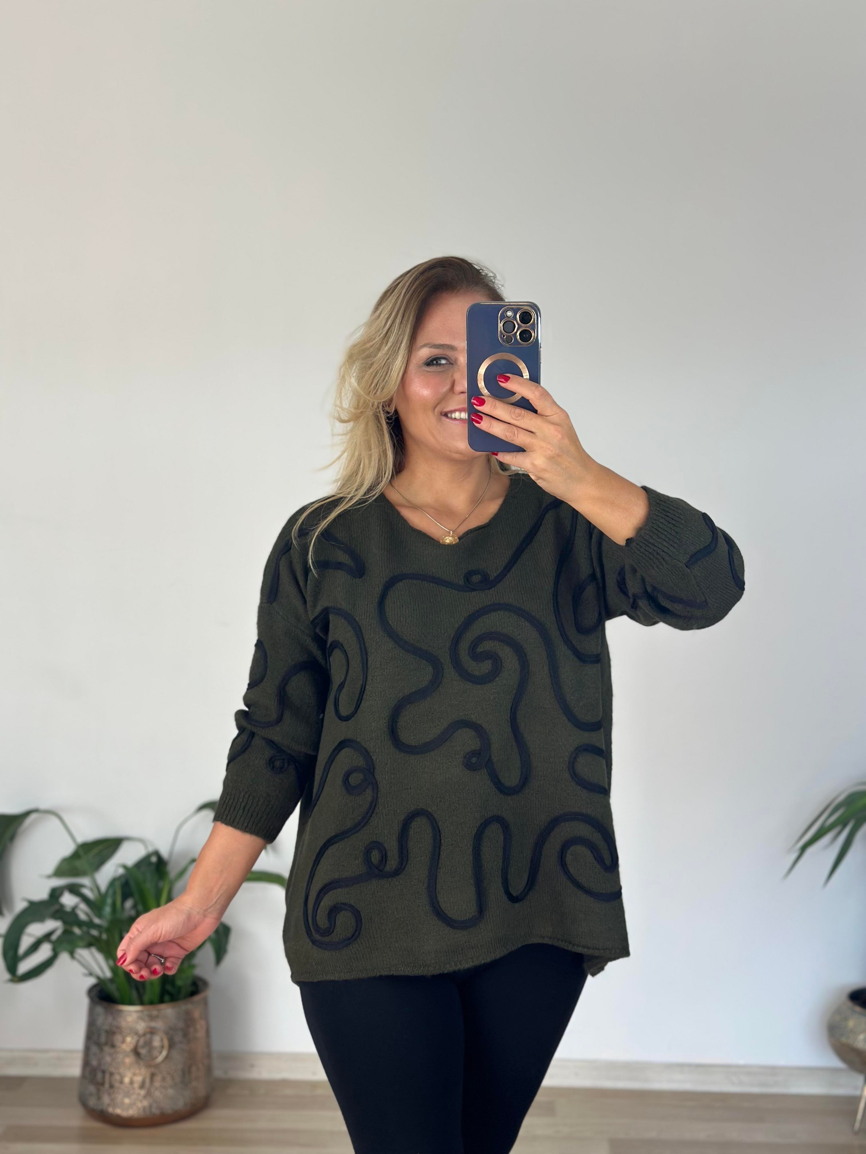 372 Haki Süzenel Triko