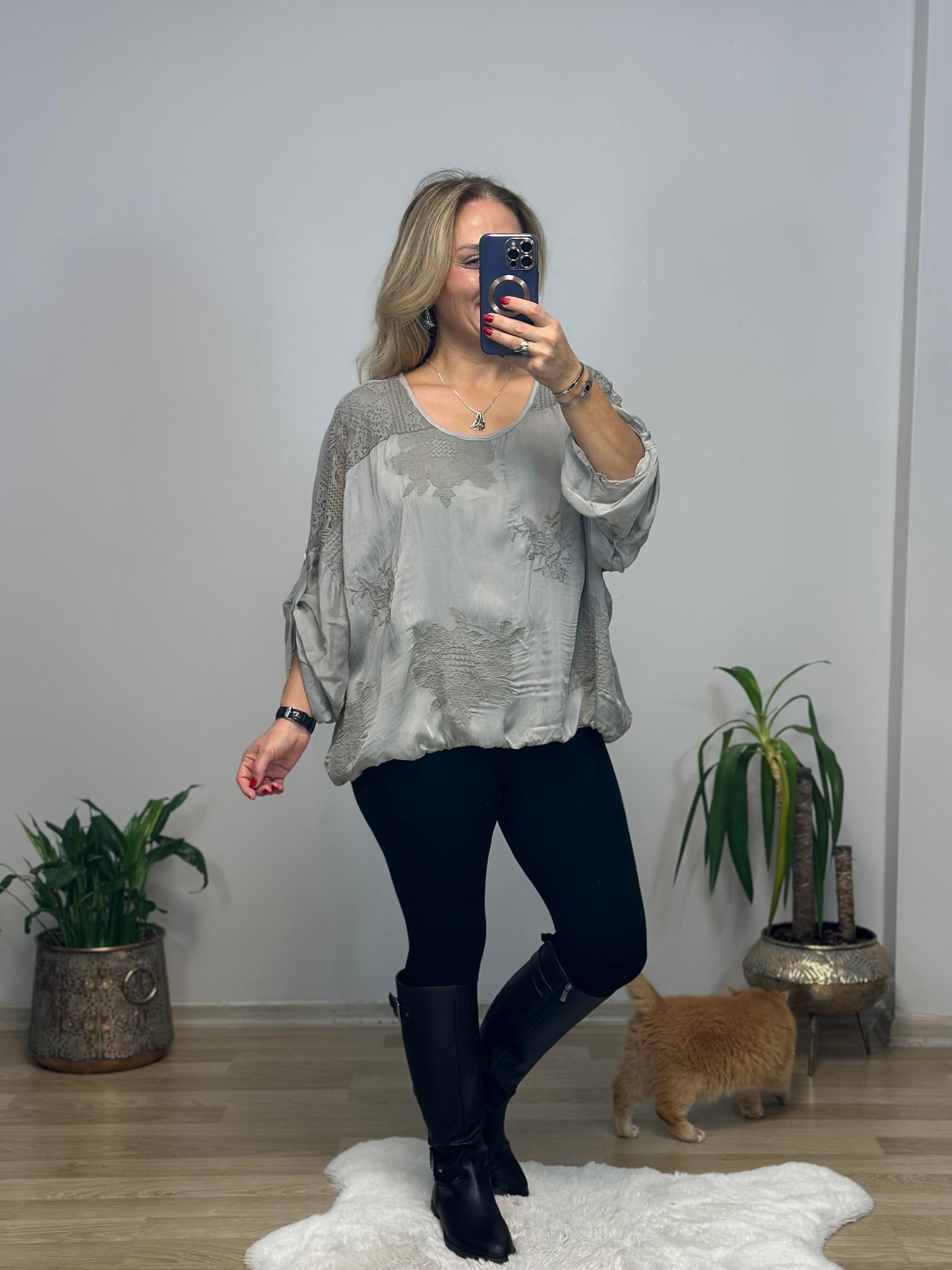406 İtalyan İpek Bluz